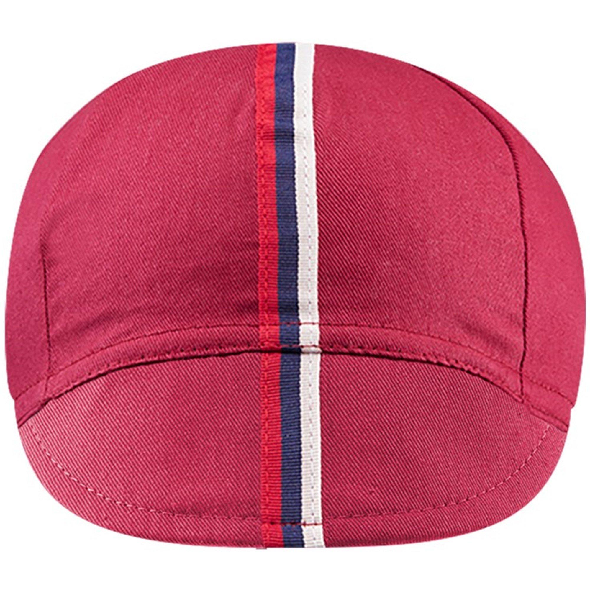 Devon Red - Chapeau - Mens Cotton Cap Striped Grosgrain,  Devon Red - 1