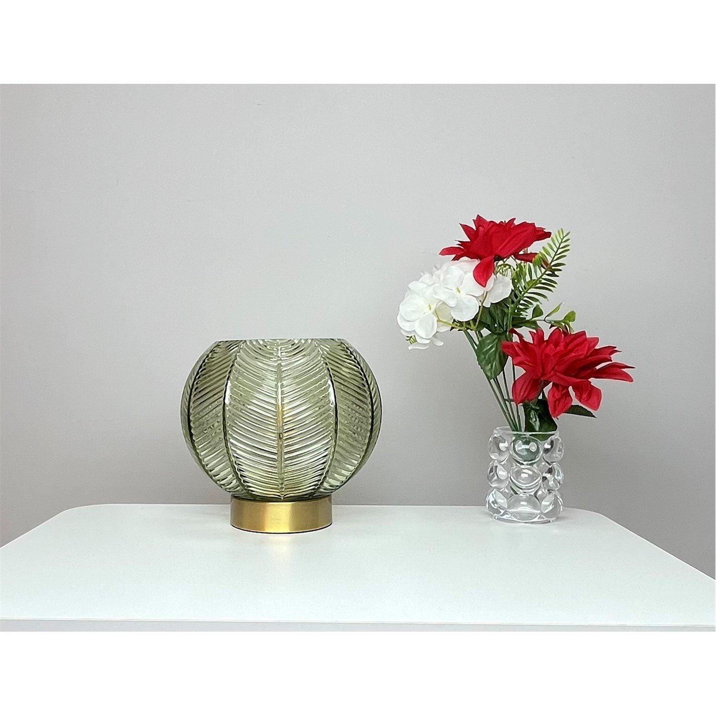 Green - K Living - Leaves Green Glass Table Lamp - 2