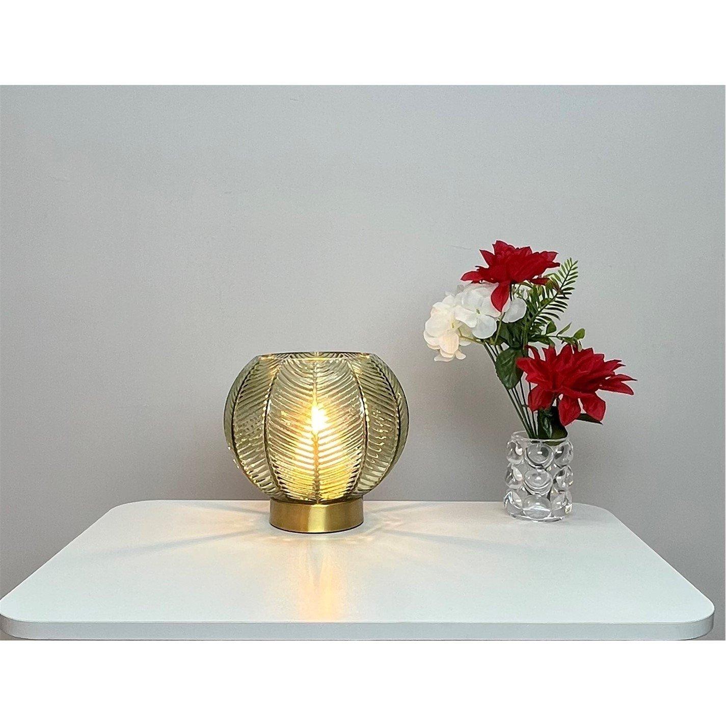 Green - K Living - Leaves Green Glass Table Lamp - 3