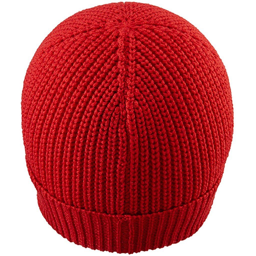 Flame Red - Chapeau - Merino Wool Roundel Beanie,  Flame Red, One Size - 3