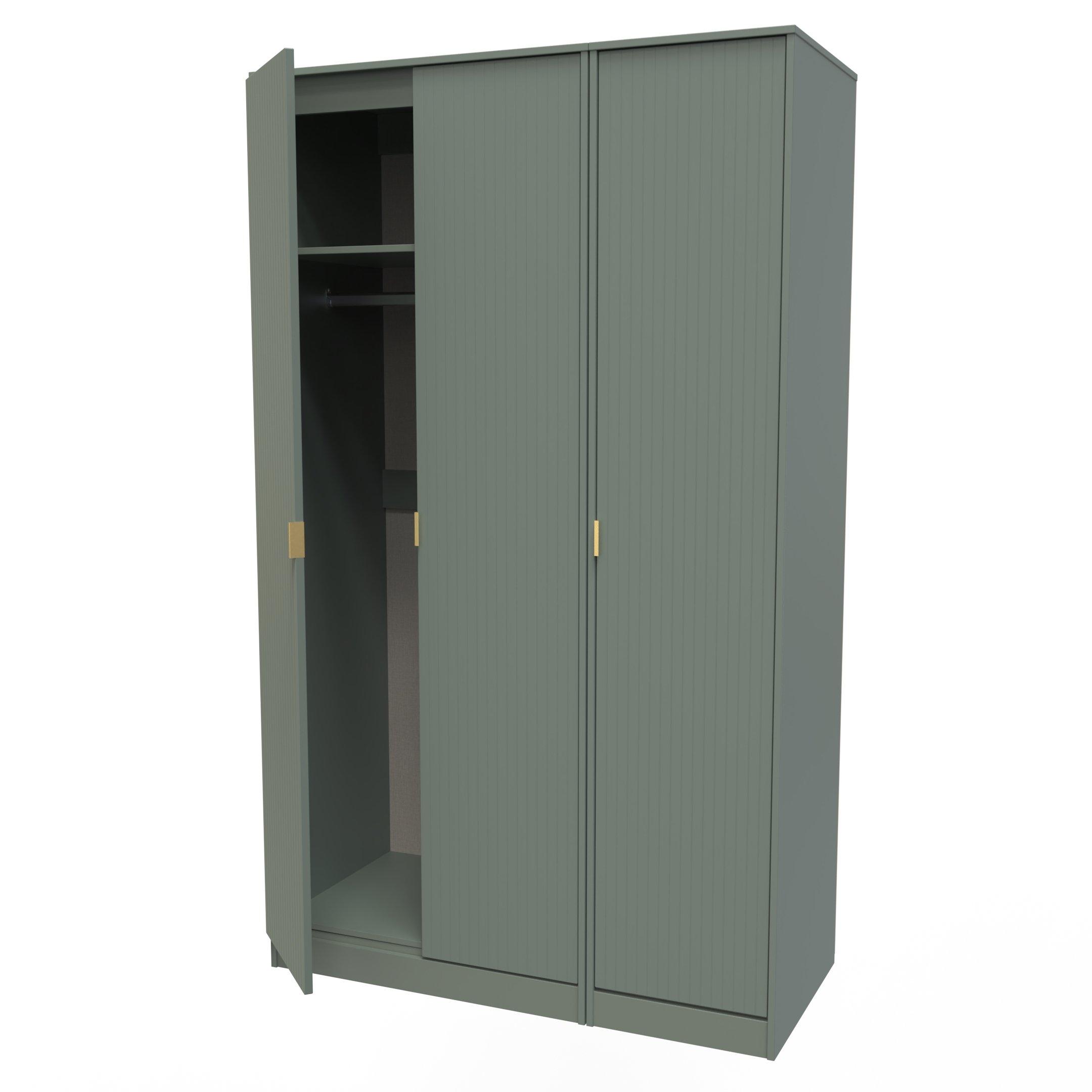 Reed Green - Welcome Furniture - Nashville Tall Triple Plain Wardrobe - 5