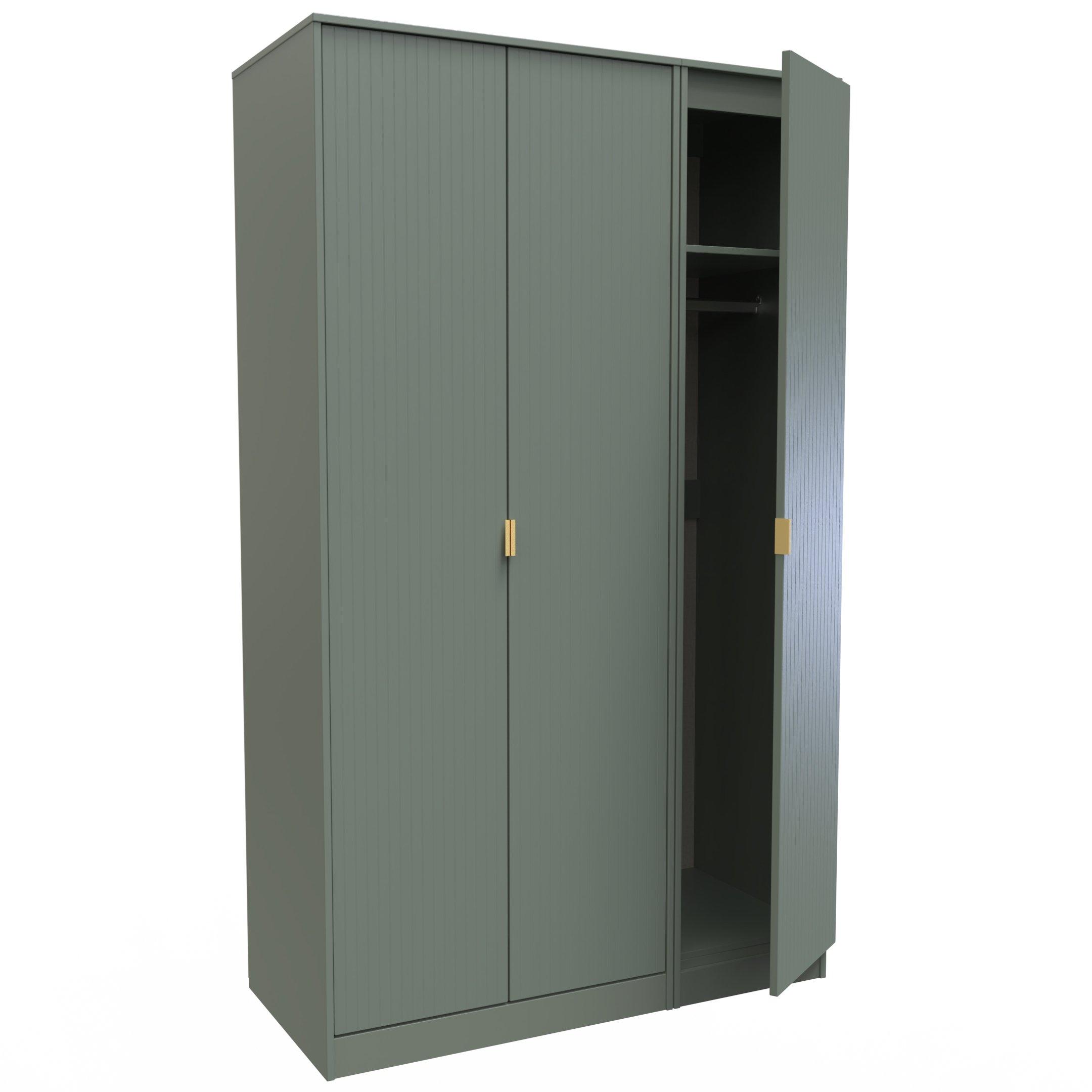 Reed Green - Welcome Furniture - Nashville Tall Triple Plain Wardrobe - 6