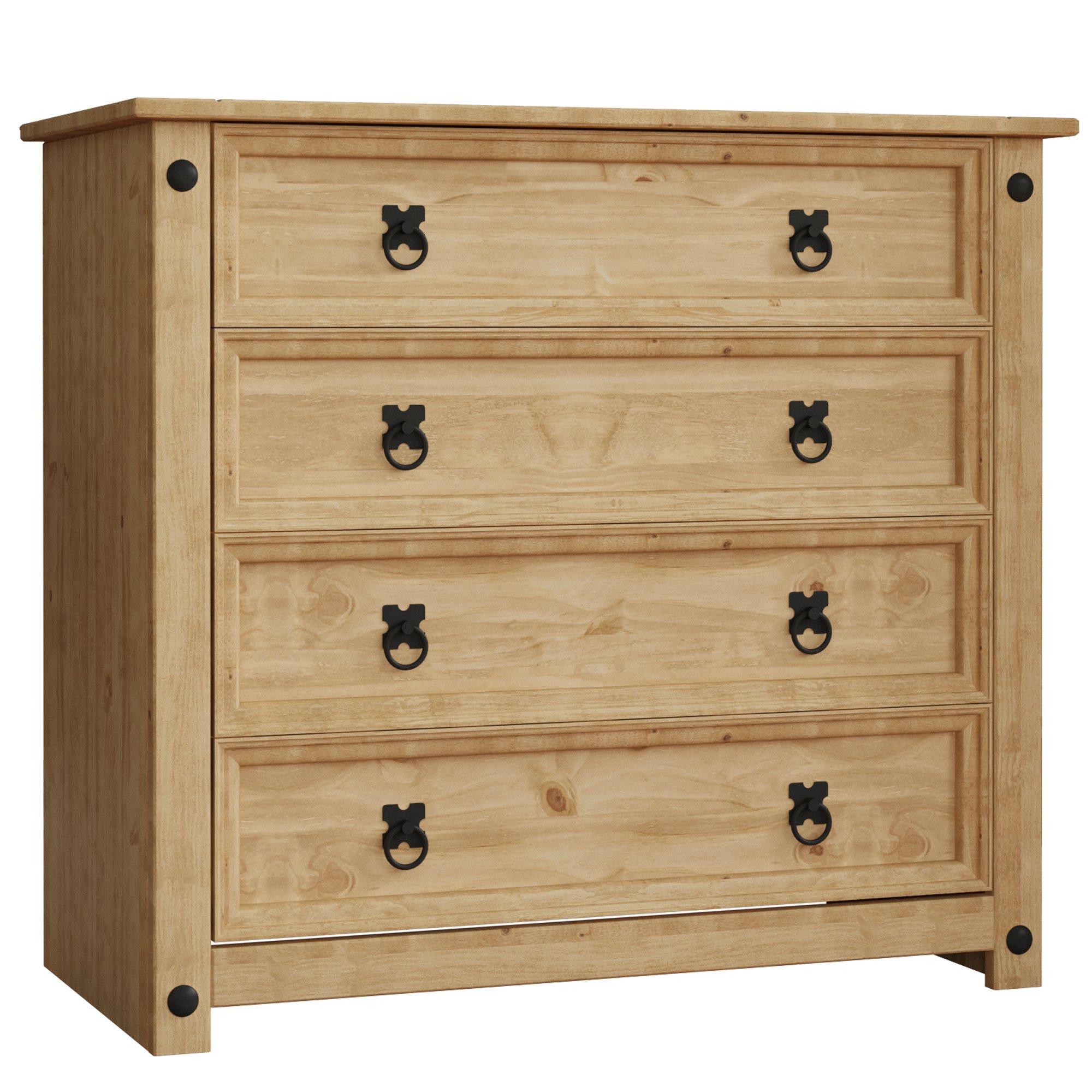 Pine - Lassic - Vida Designs Corona Rustic 4 Drawer Chest - 7