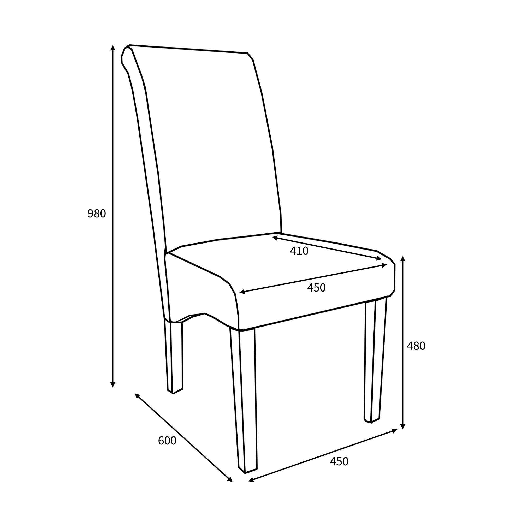 Grey Check - Shankar - Pair of Karta Scroll Back Check Grey Dining Chairs - 6