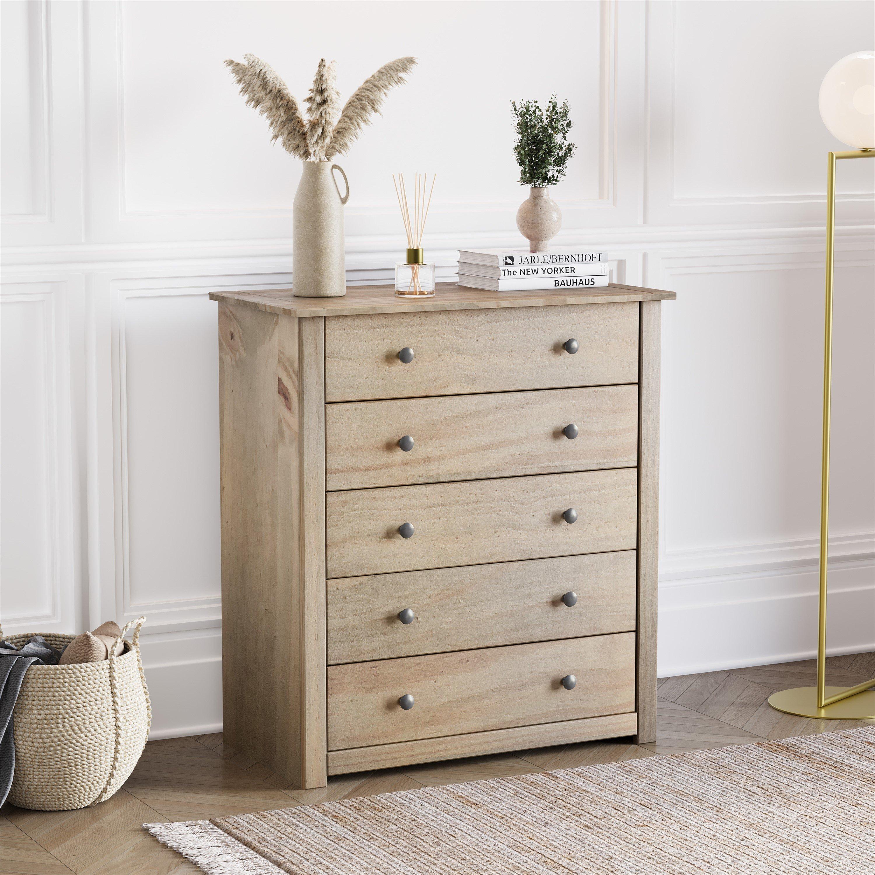 Lassic  Vida Designs Panama 5 Drawer Chest - Pine - 5 Drawer