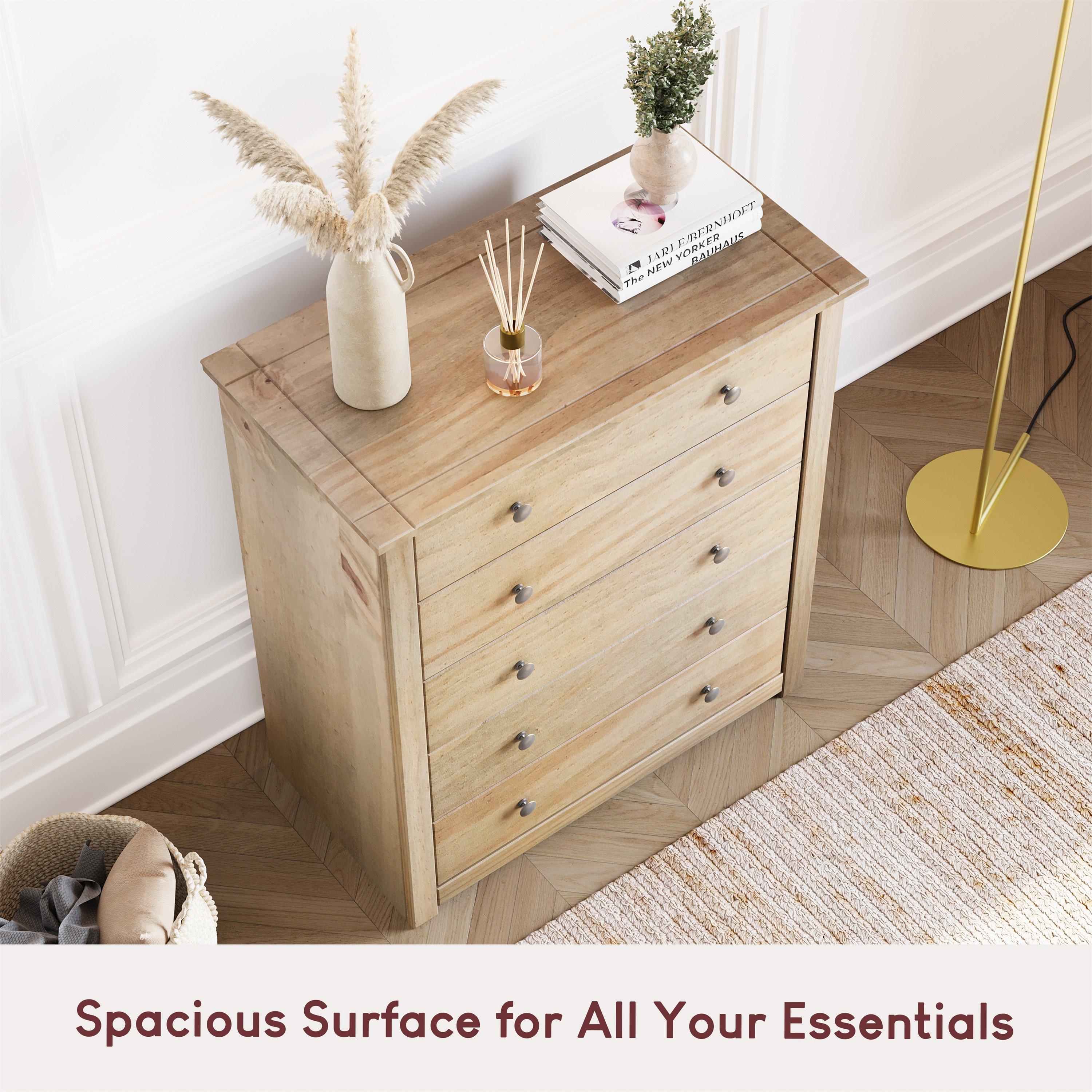 Pine - Lassic - Vida Designs Panama 5 Drawer Chest - 6