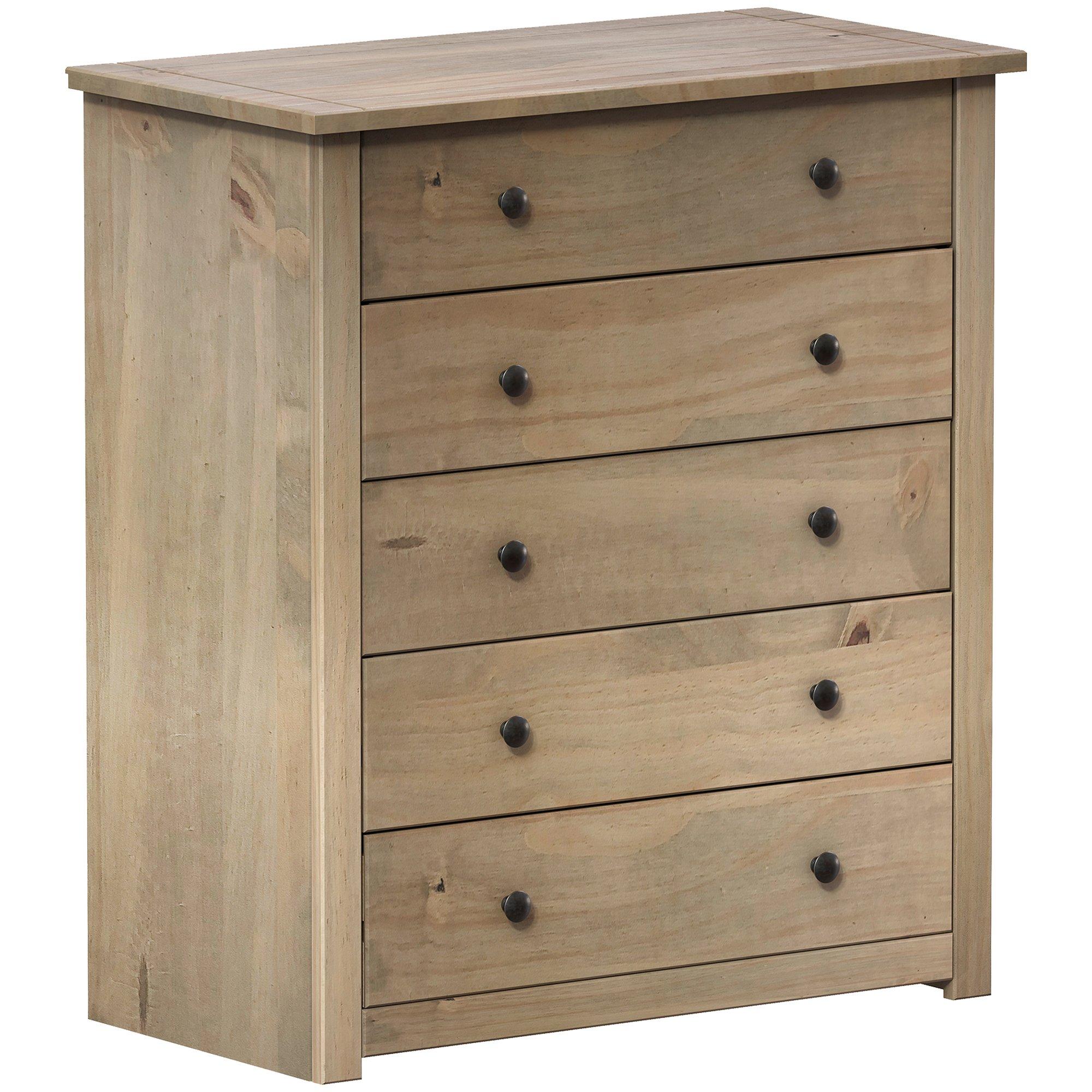 Pine - Lassic - Vida Designs Panama 5 Drawer Chest - 7
