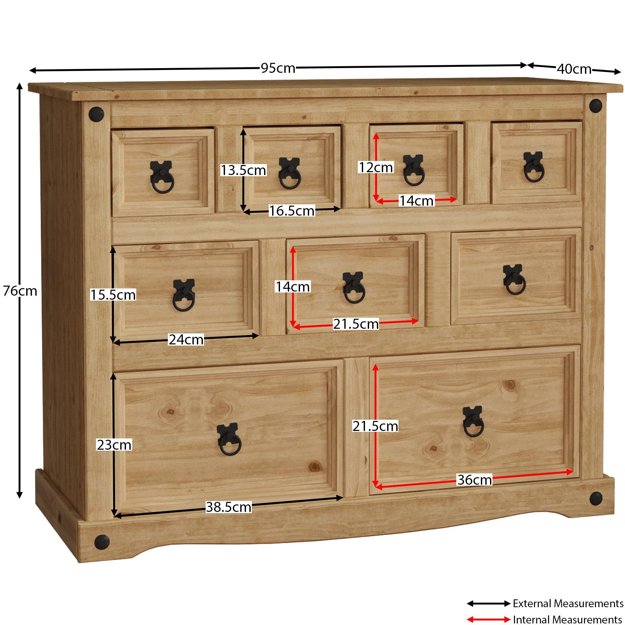 Pine - Lassic - Vida Designs Corona 4+3+2 Drawer Merchant Chest - 2