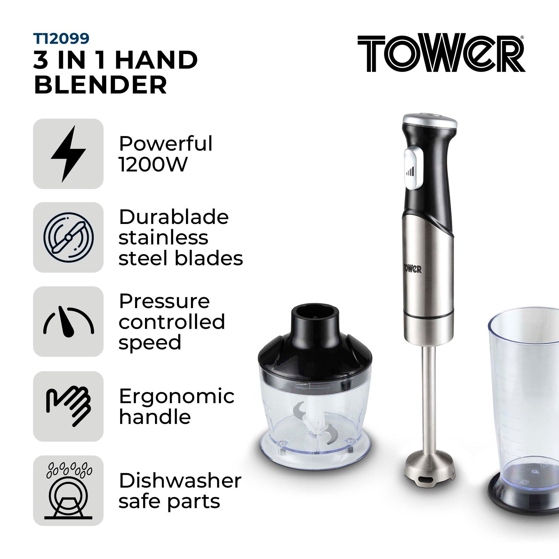 Black - Tower - 3-in-1 Hand Blender - 2