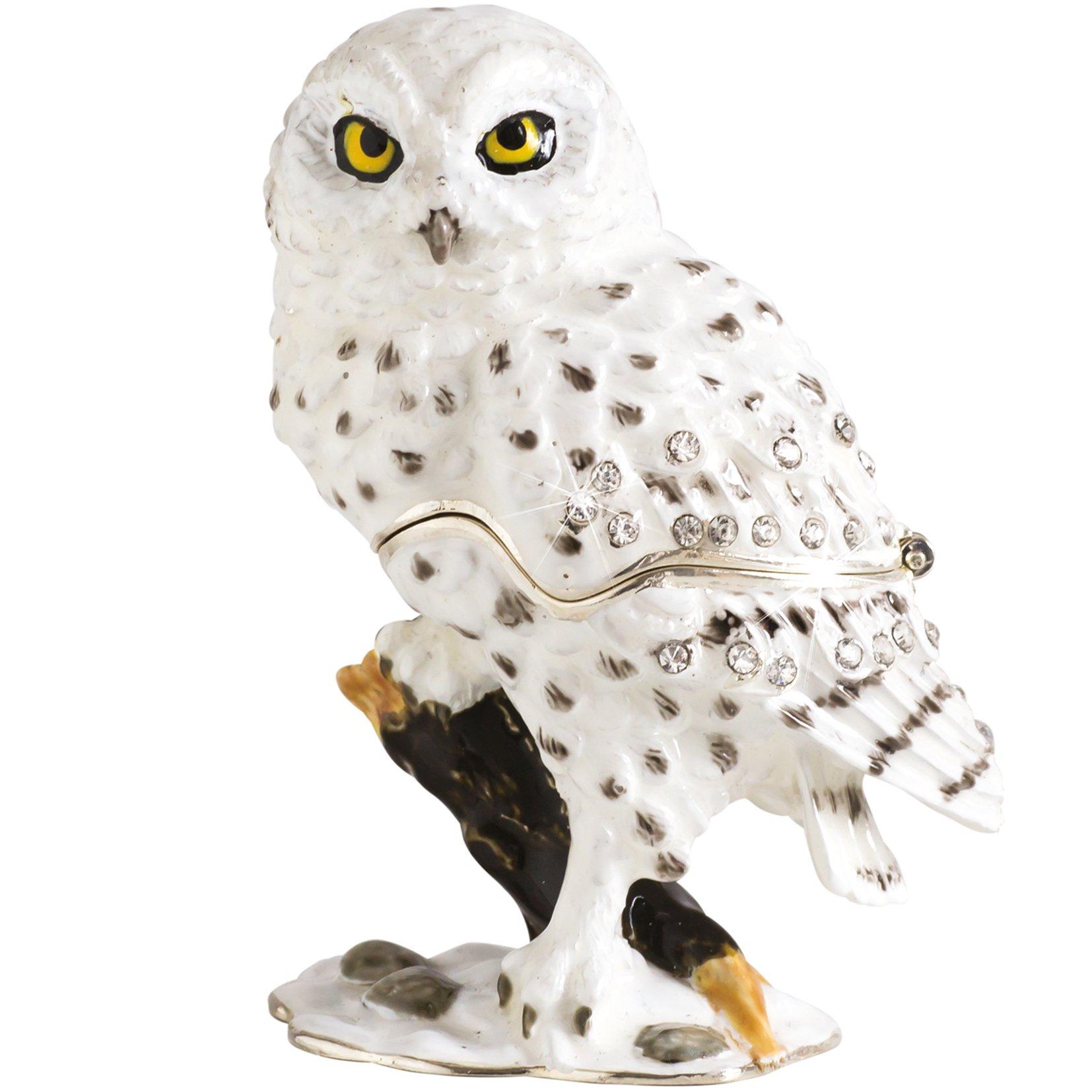 White - Craycombe Christmas - 6065 - Snowy Owl Trinket Box