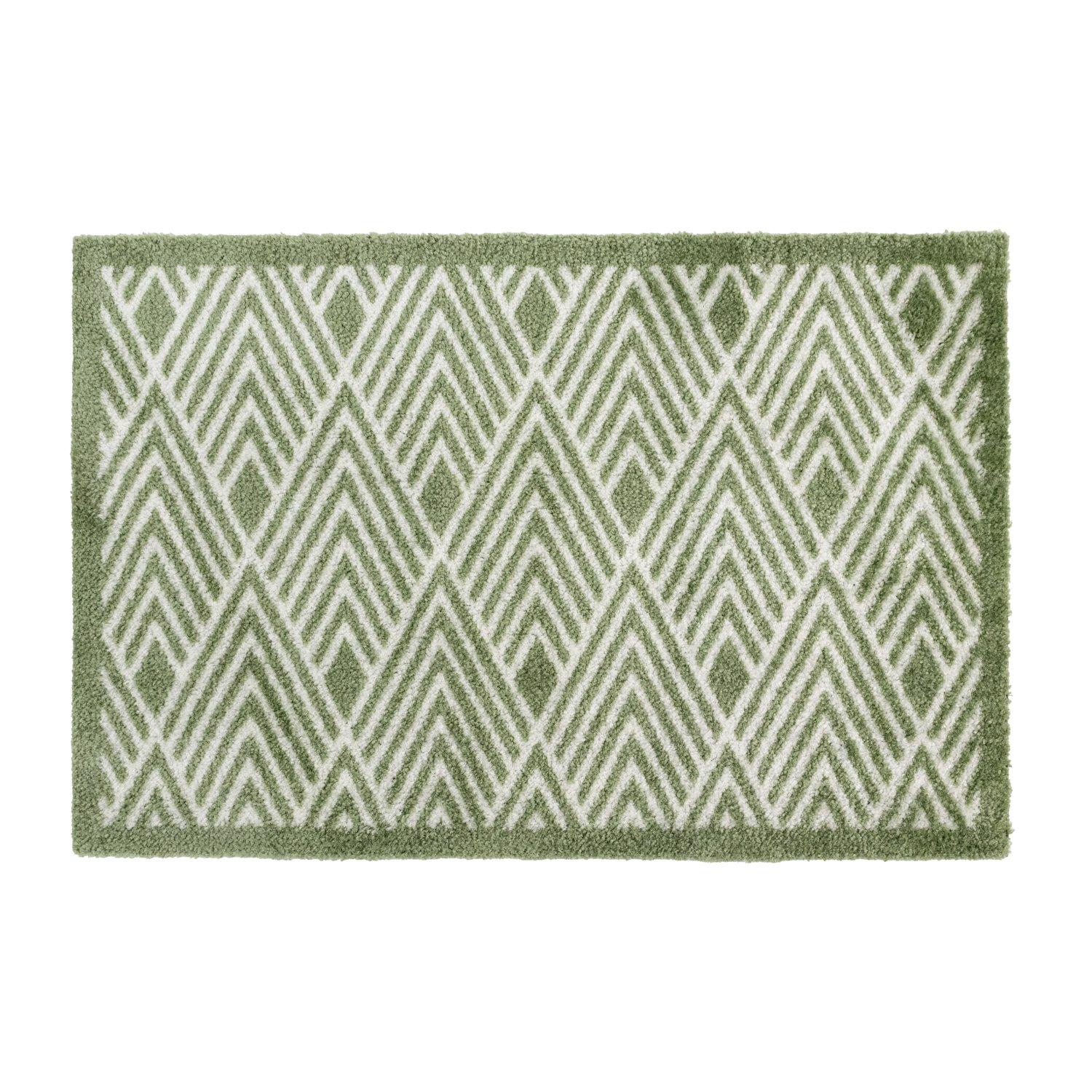 Green - JVL - Mega Mat Entrance Doormat Geo 50x75cm - 1