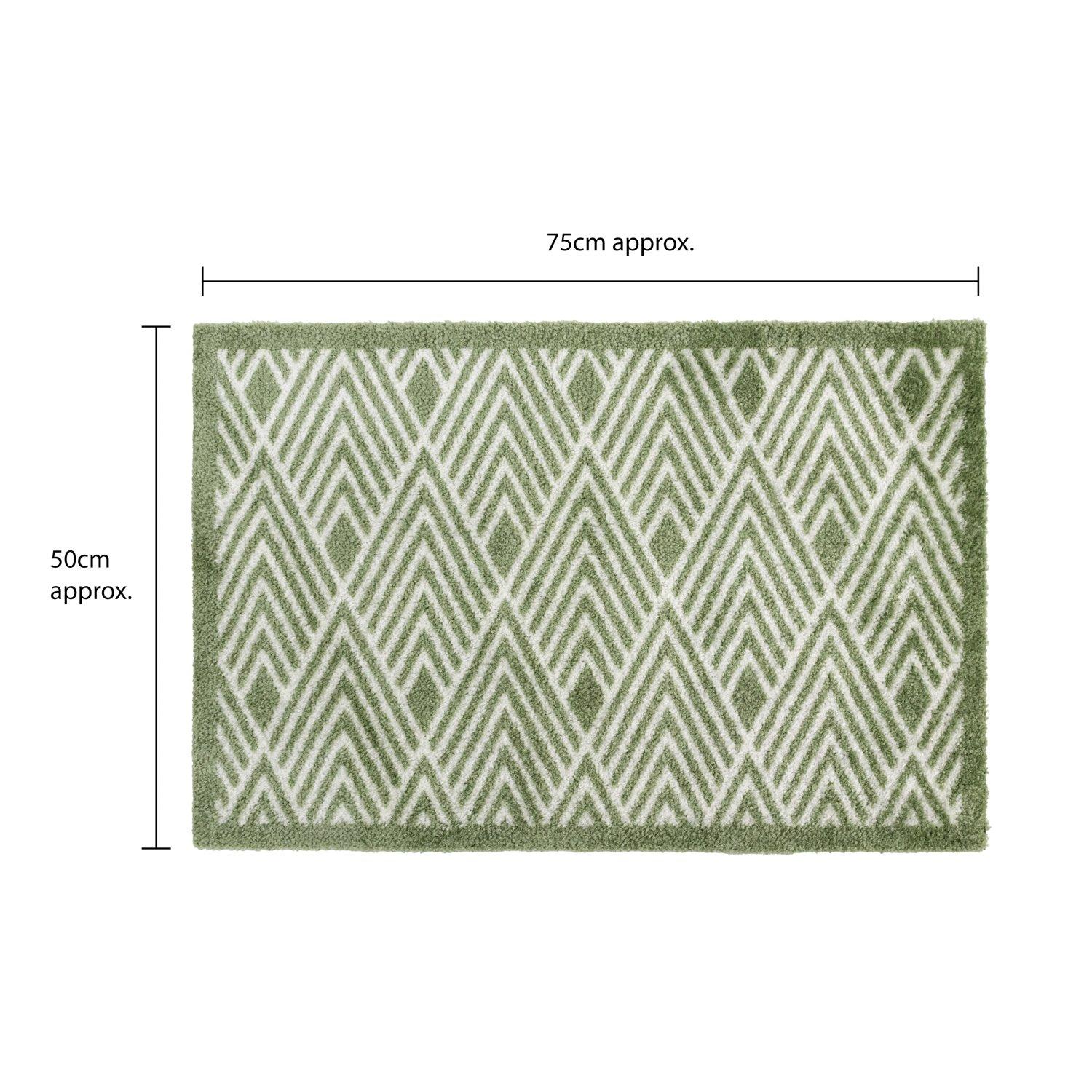 Green - JVL - Mega Mat Entrance Doormat Geo 50x75cm - 12