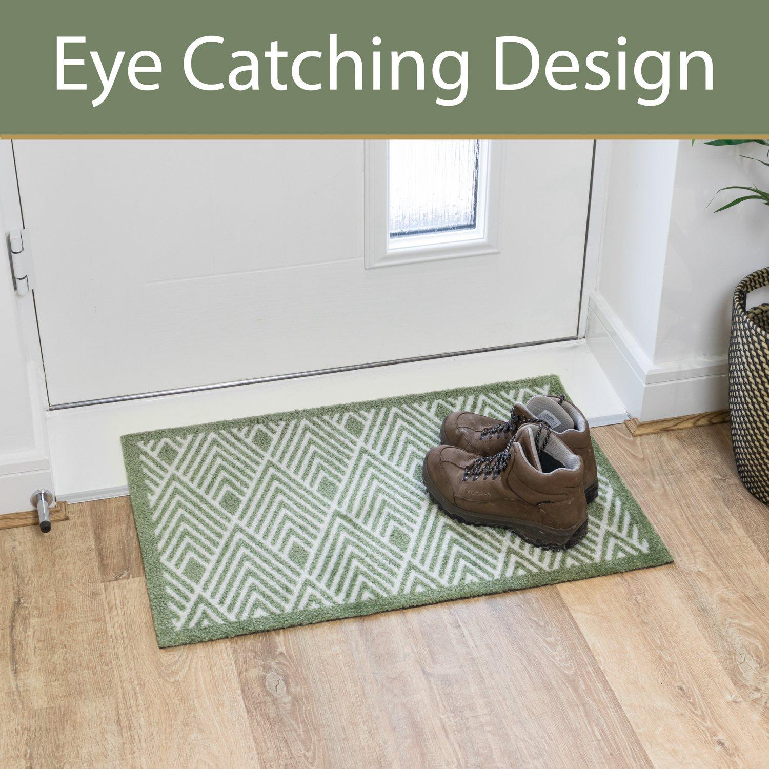 Green - JVL - Mega Mat Entrance Doormat Geo 50x75cm - 6
