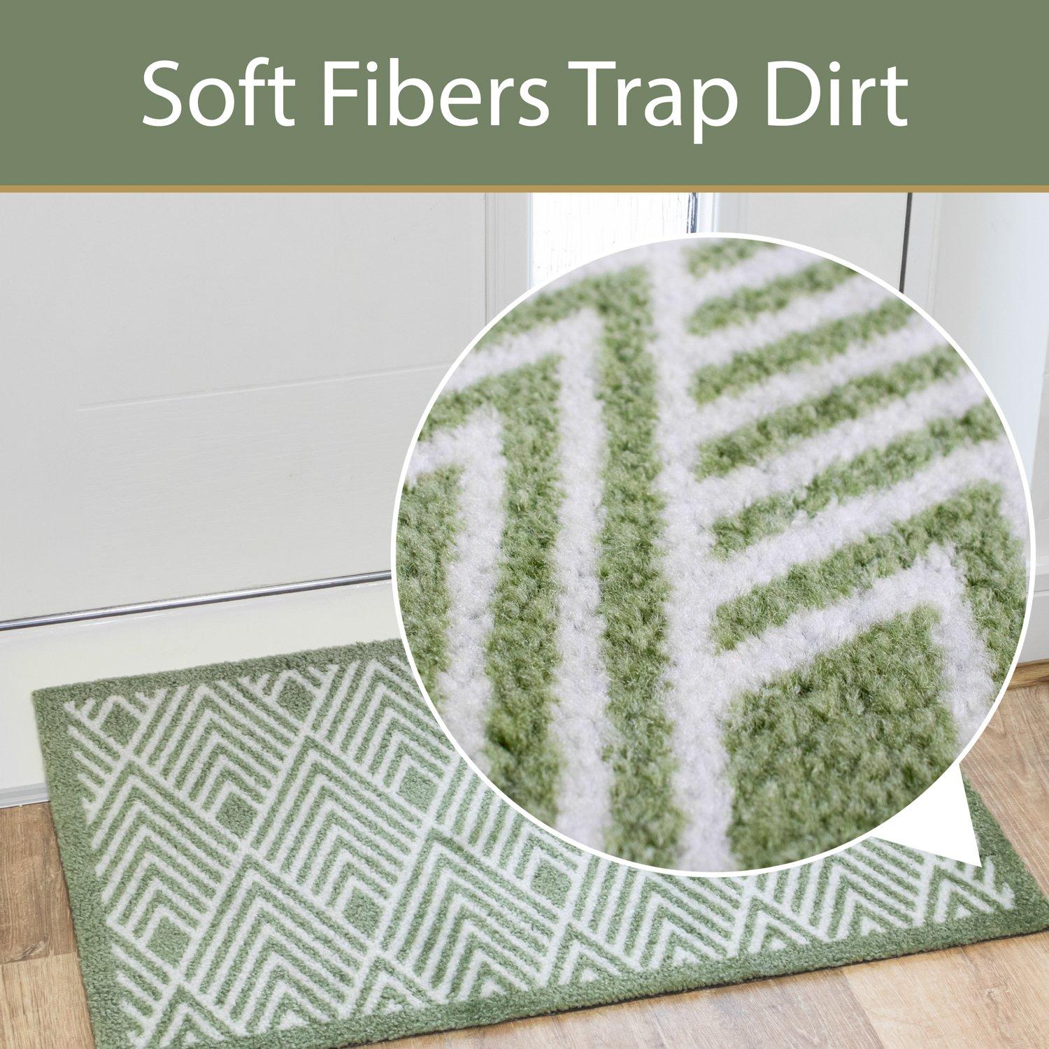 Green - JVL - Mega Mat Entrance Doormat Geo 50x75cm - 8