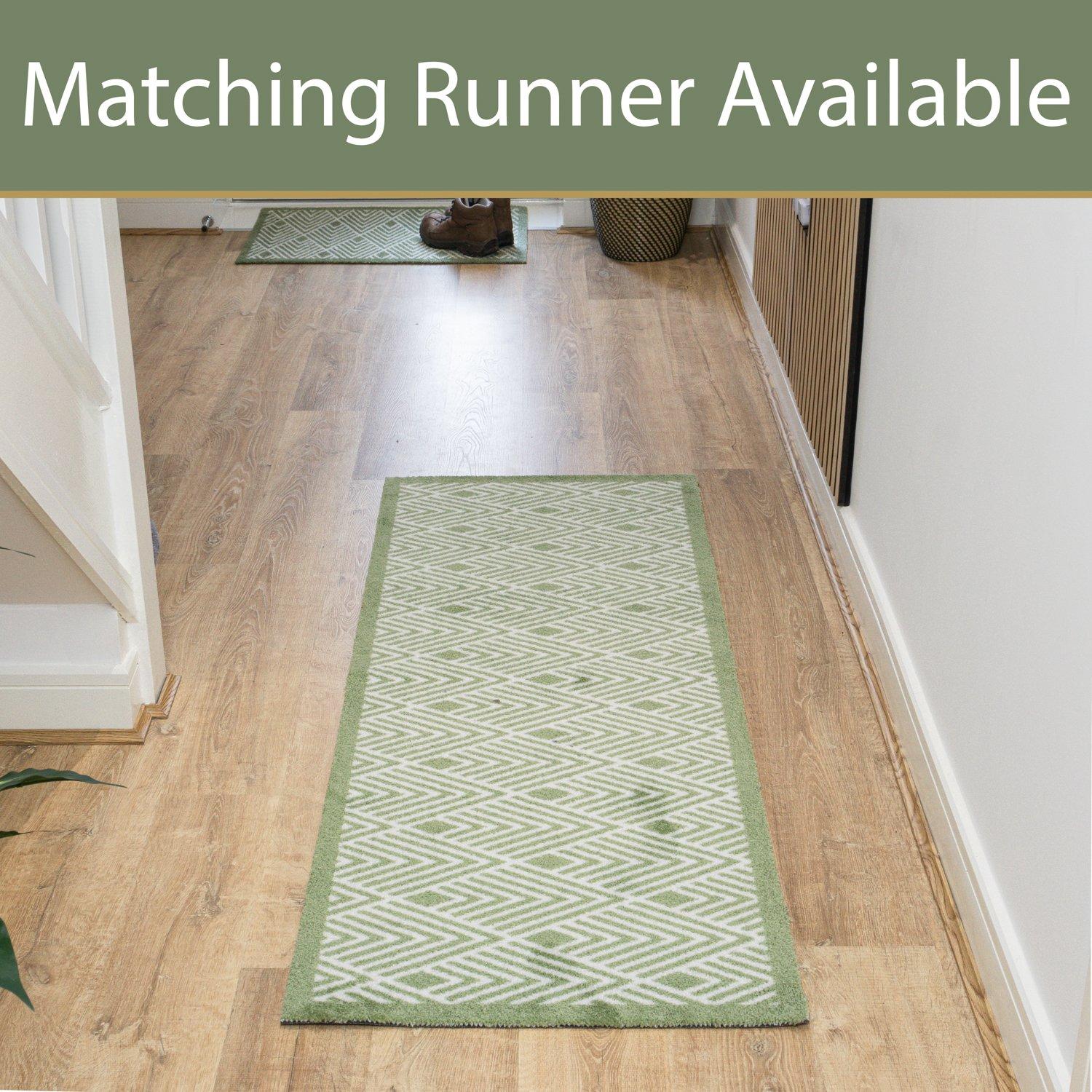 Green - JVL - Mega Mat Entrance Doormat Geo 50x75cm - 10