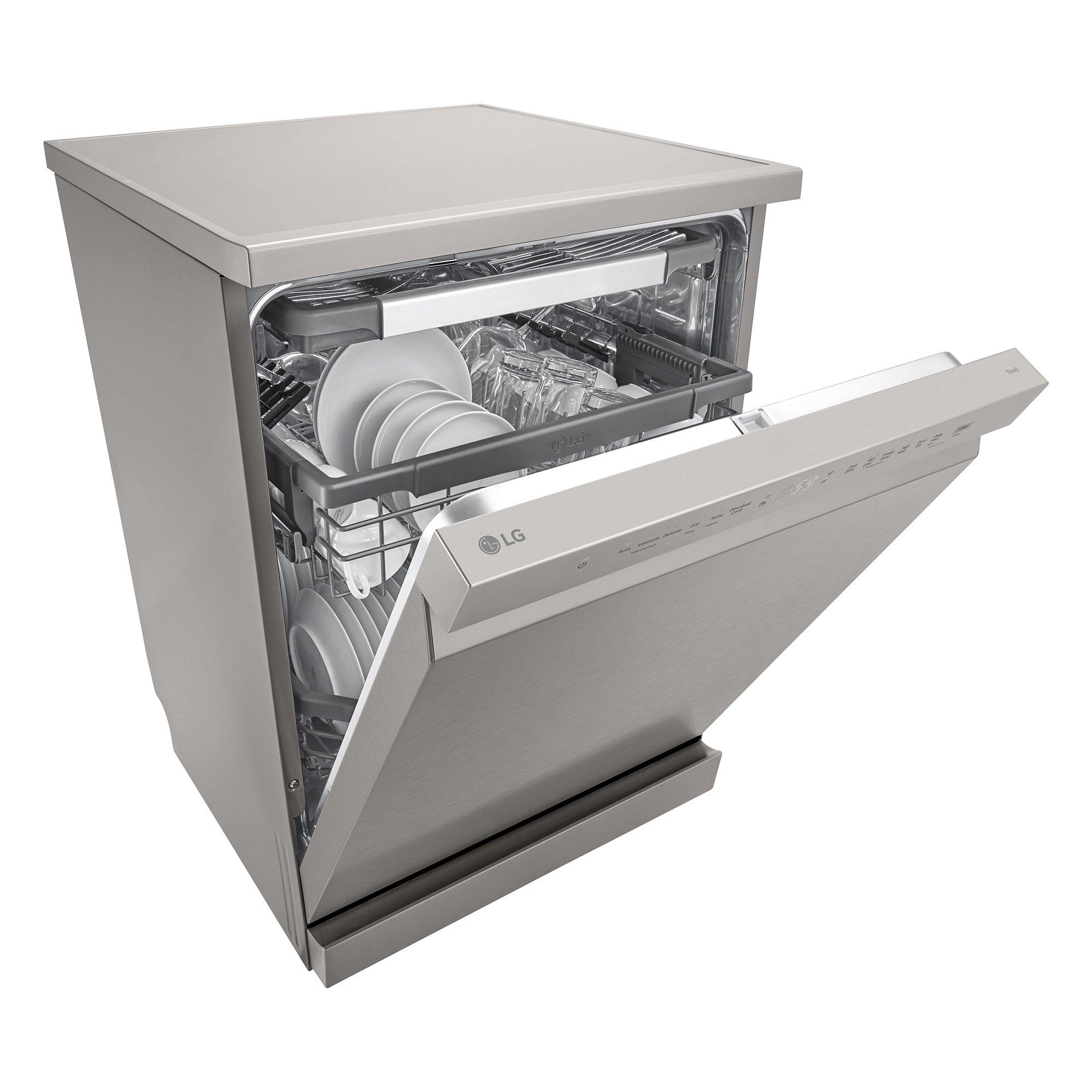 Silver - LG - DF355FP 14 Setting Auto Opening Dishwasher Silver - 4