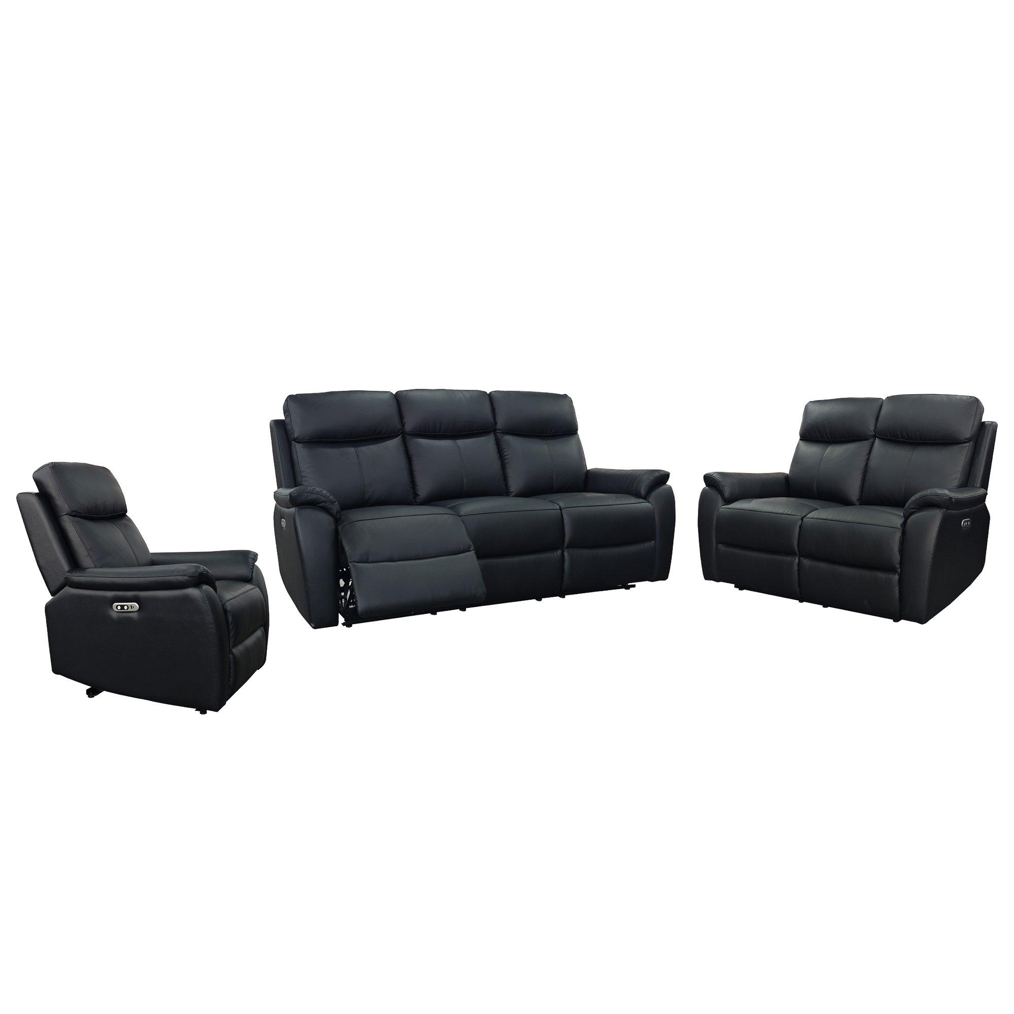 Black - Aspire - Kingsmere 3 + 2 + 1 Power Recliner Sofa Suite - 2