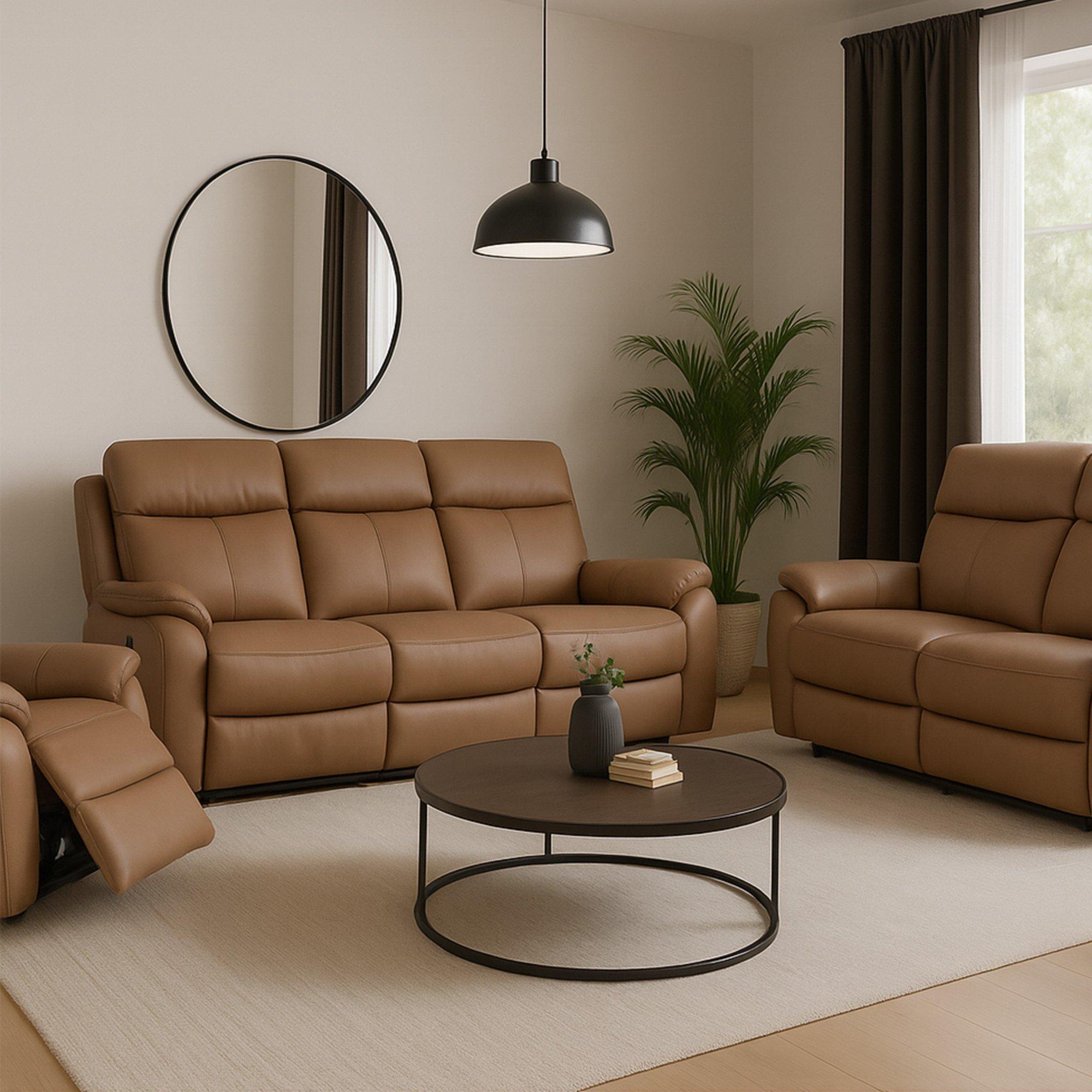 Tan - Aspire - Kingsmere 3 + 2 + 1 Power Recliner Sofa Suite - 1
