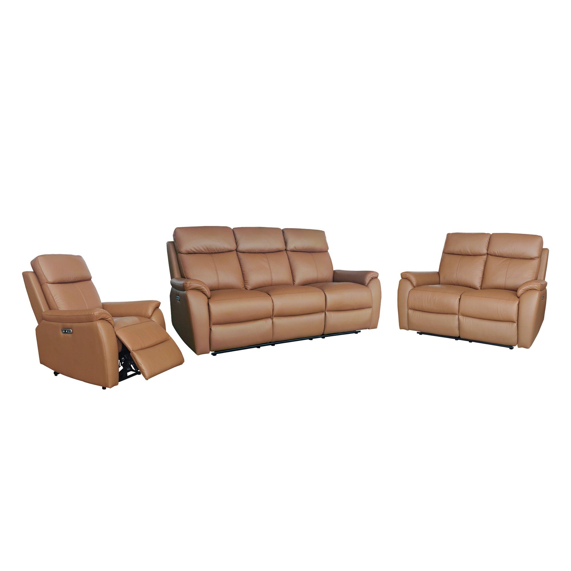Tan - Aspire - Kingsmere 3 + 2 + 1 Power Recliner Sofa Suite - 7