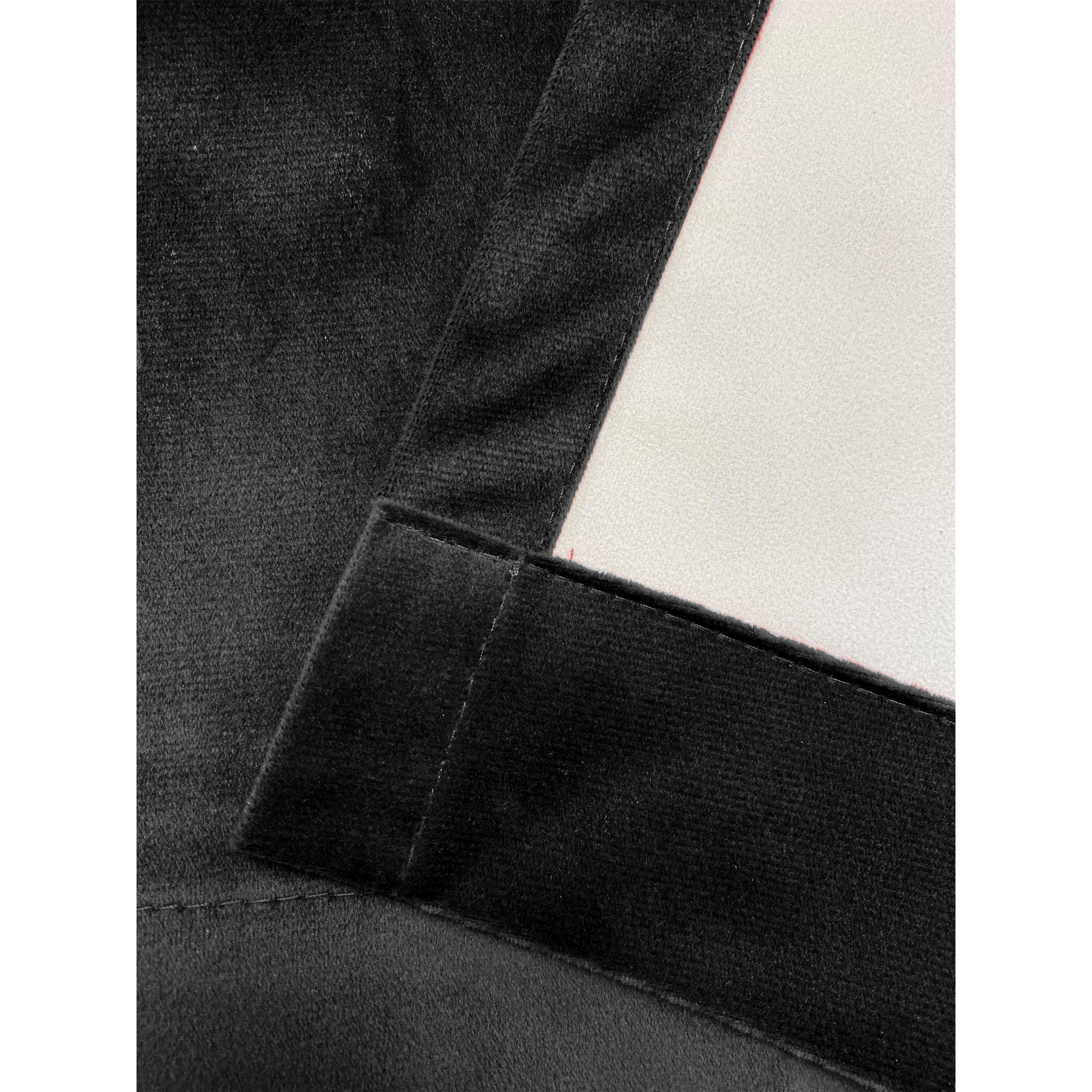 Black - Enhanced Living - Hampton Velvet 100% Blackout Thermal Ring Curtain - 5