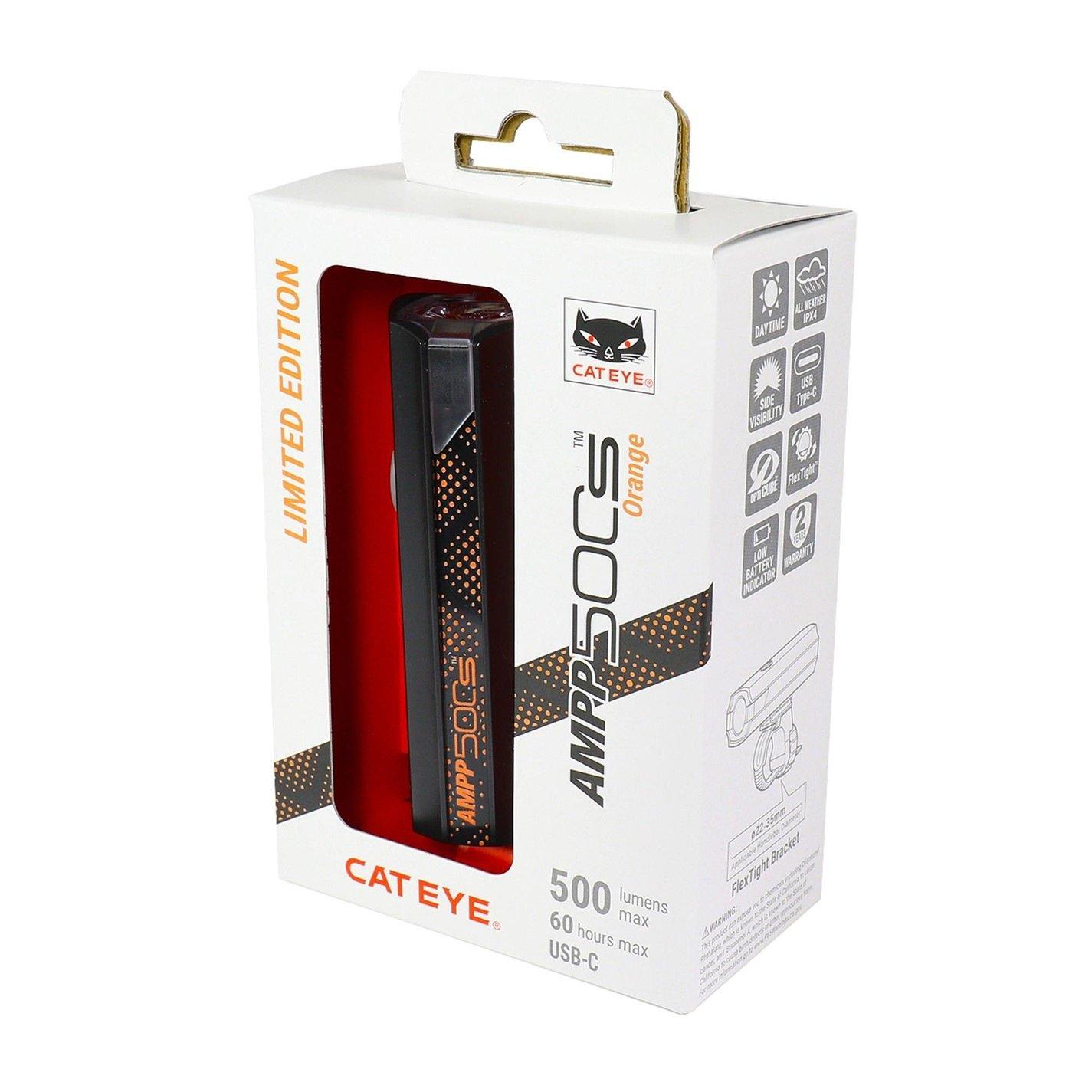 Black/Orange - Cateye - AMPP 500S Colour Edition Front Bike Light - 6