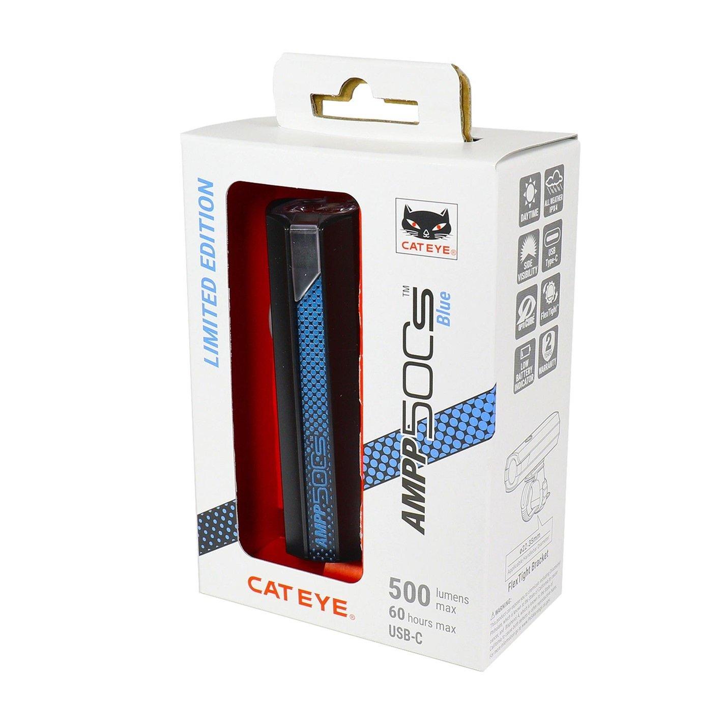 Black/Blue - Cateye - AMPP 500S Colour Edition Front Bike Light - 6