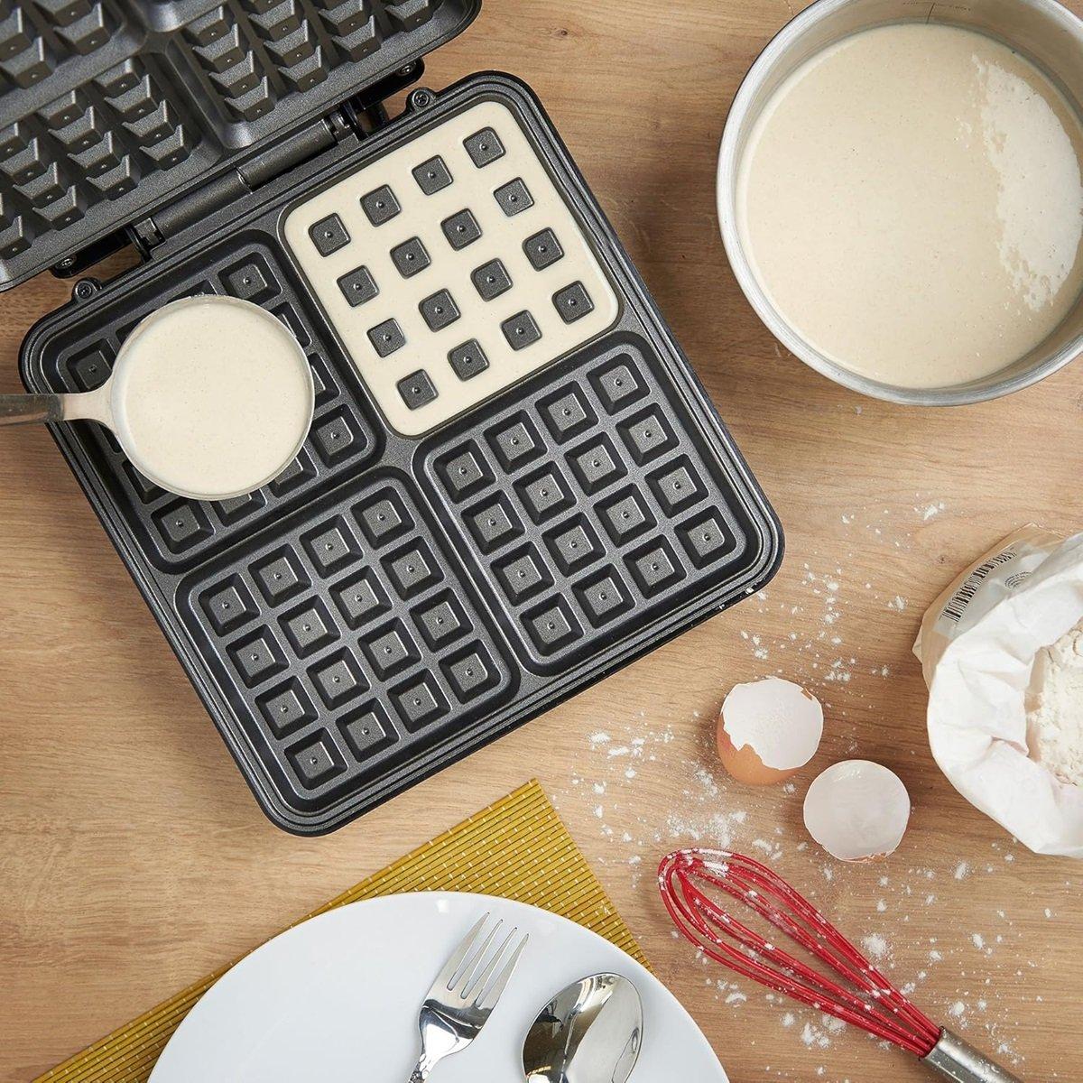 Black - VonShef - Quad Waffle Maker - 3