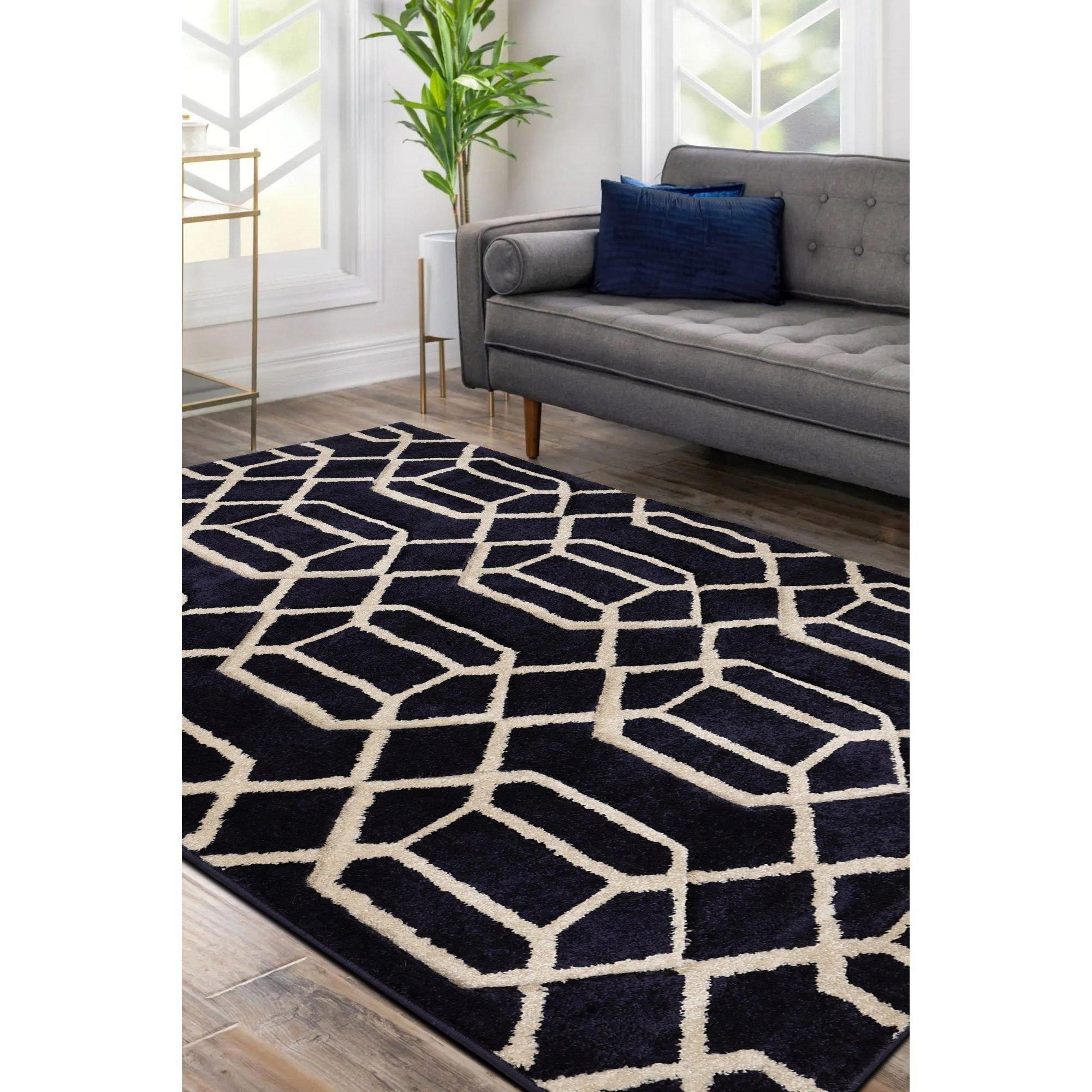 Homemaker  Newport Lattice Rug Navy - 80x150cm