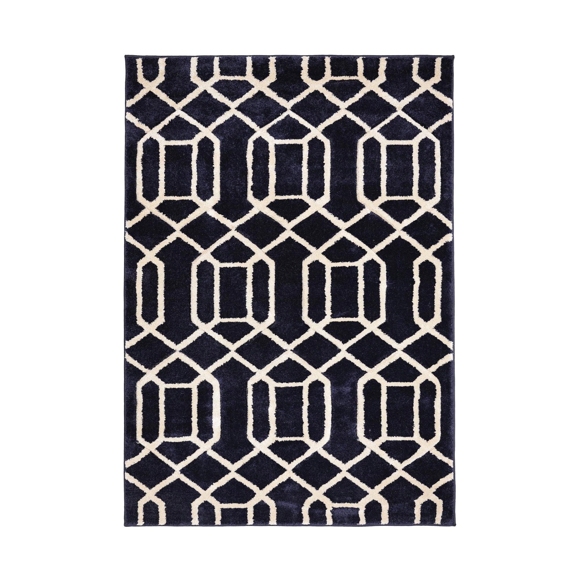 Navy - Homemaker - Newport Lattice Runner Navy - 2