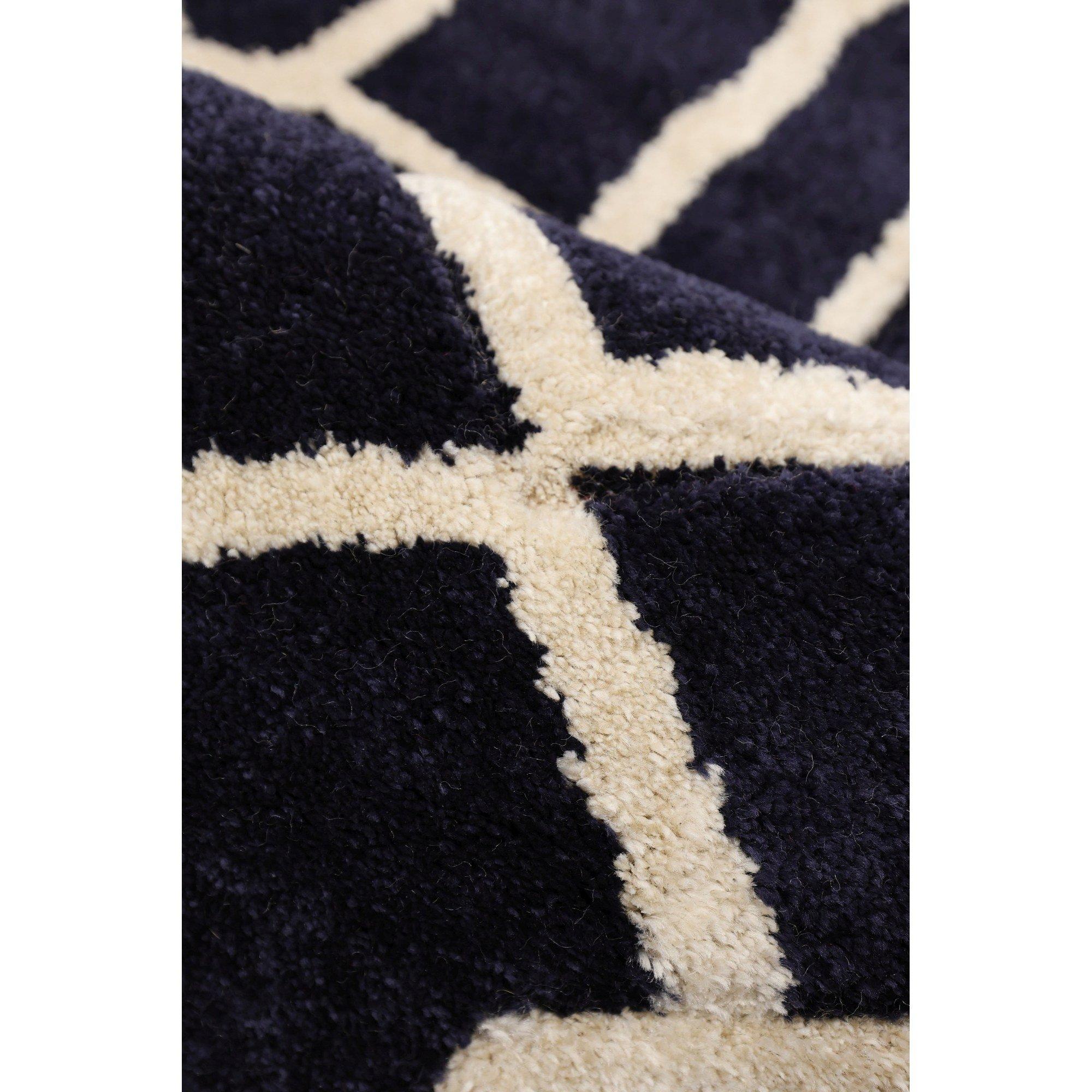 Navy - Homemaker - Newport Lattice Runner Navy - 3