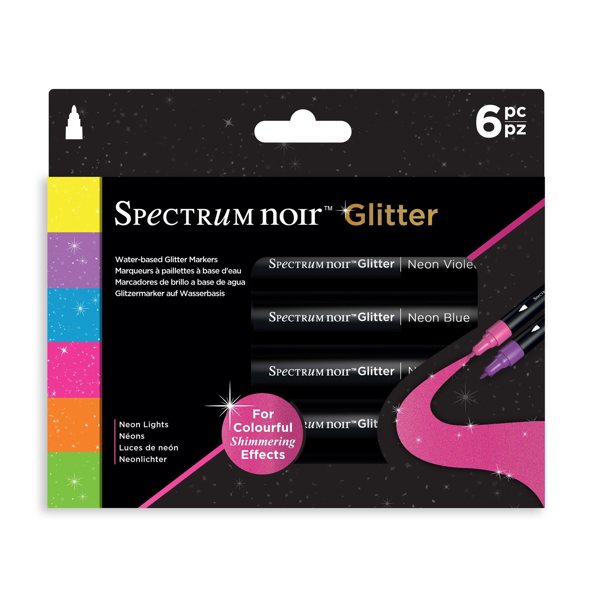 Multi - Crafters Companion - Spectrum Noir Glitter Marker-Neon Lights 6pc - 1