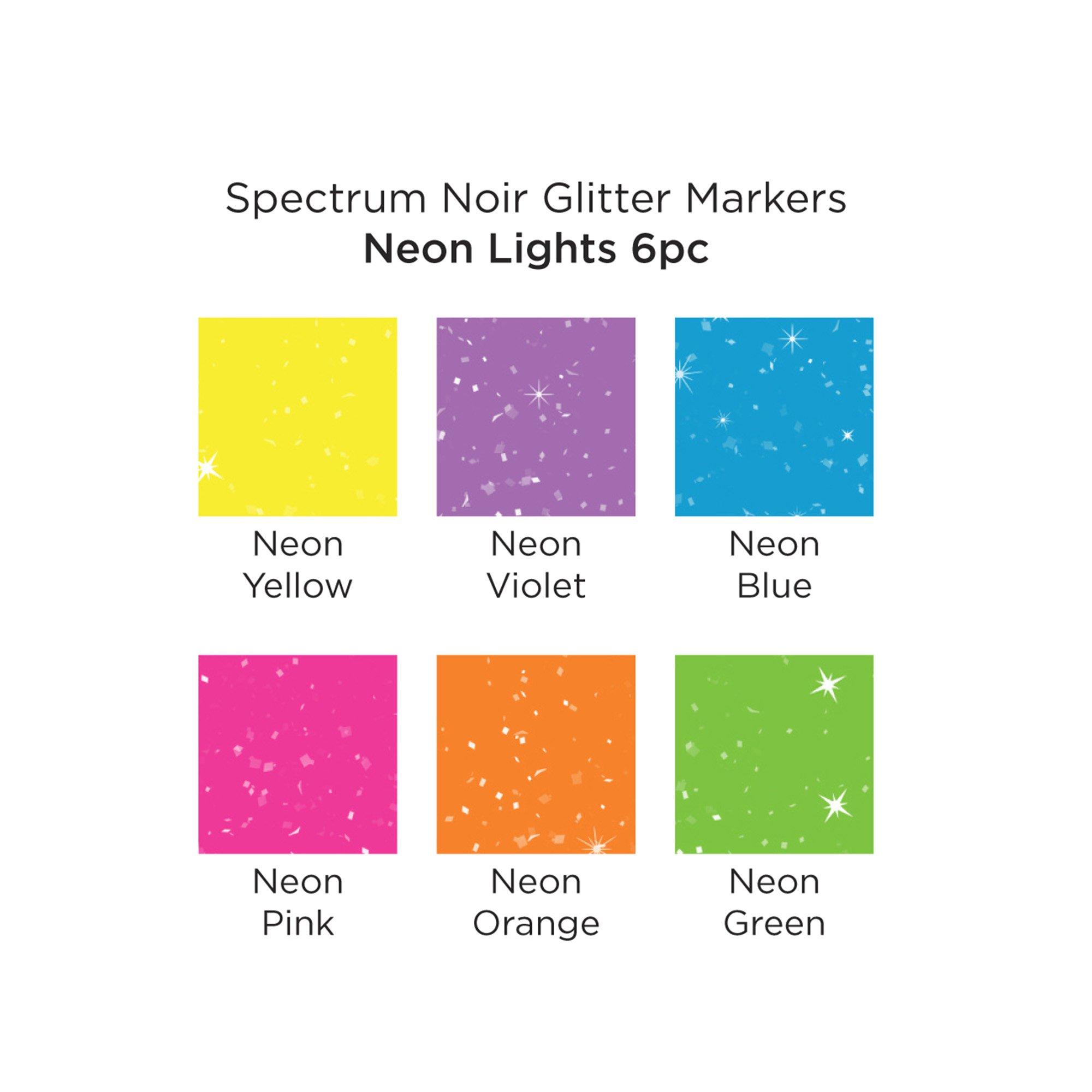 Multi - Crafters Companion - Spectrum Noir Glitter Marker-Neon Lights 6pc - 2
