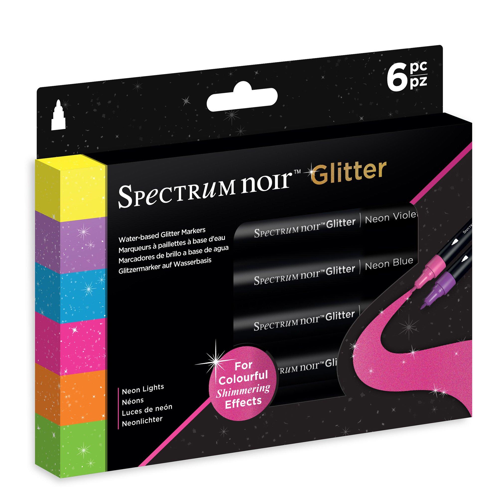 Multi - Crafters Companion - Spectrum Noir Glitter Marker-Neon Lights 6pc - 3