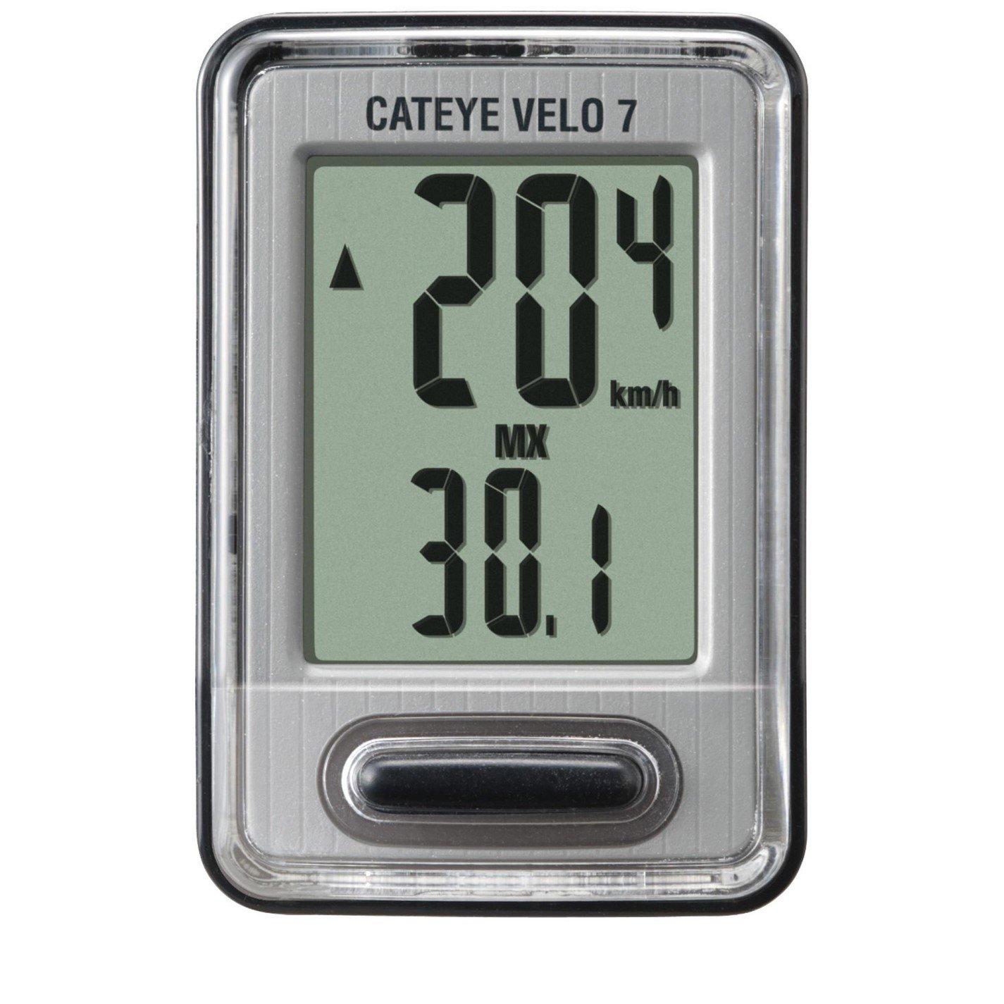 Grey - Cateye - Velo 7 Wired Cycle Computer - 1
