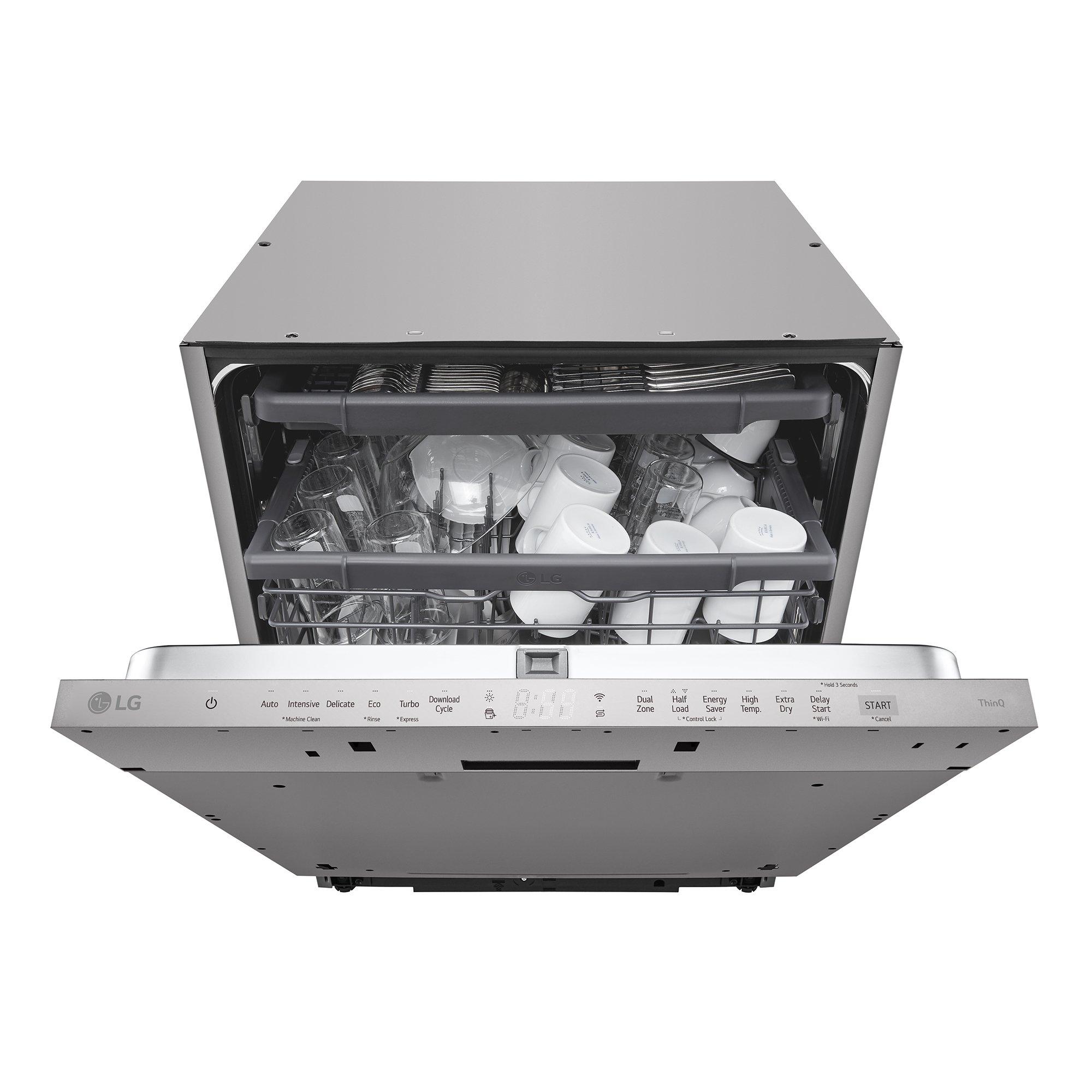 Grey - LG - QuadWash™ DB243TX 14 PS Full Size Dishwasher - 2