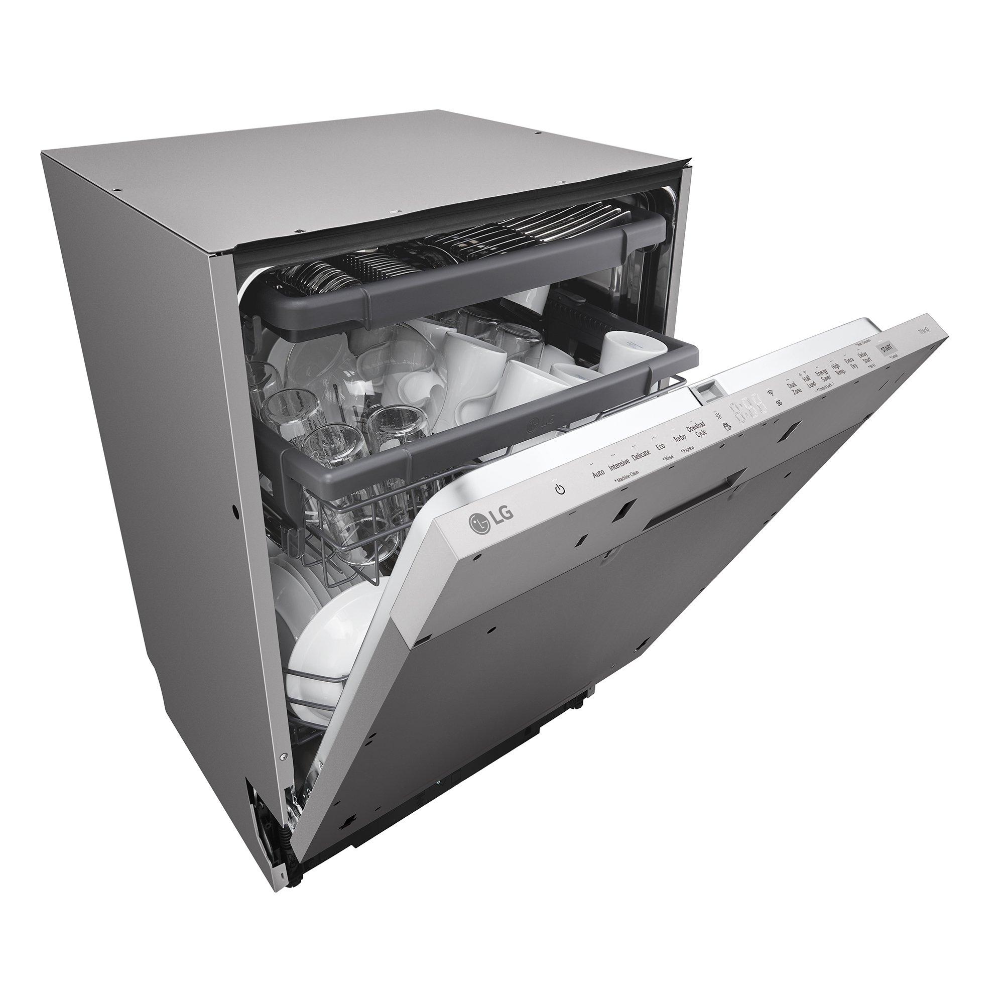 Grey - LG - QuadWash™ DB243TX 14 PS Full Size Dishwasher - 3