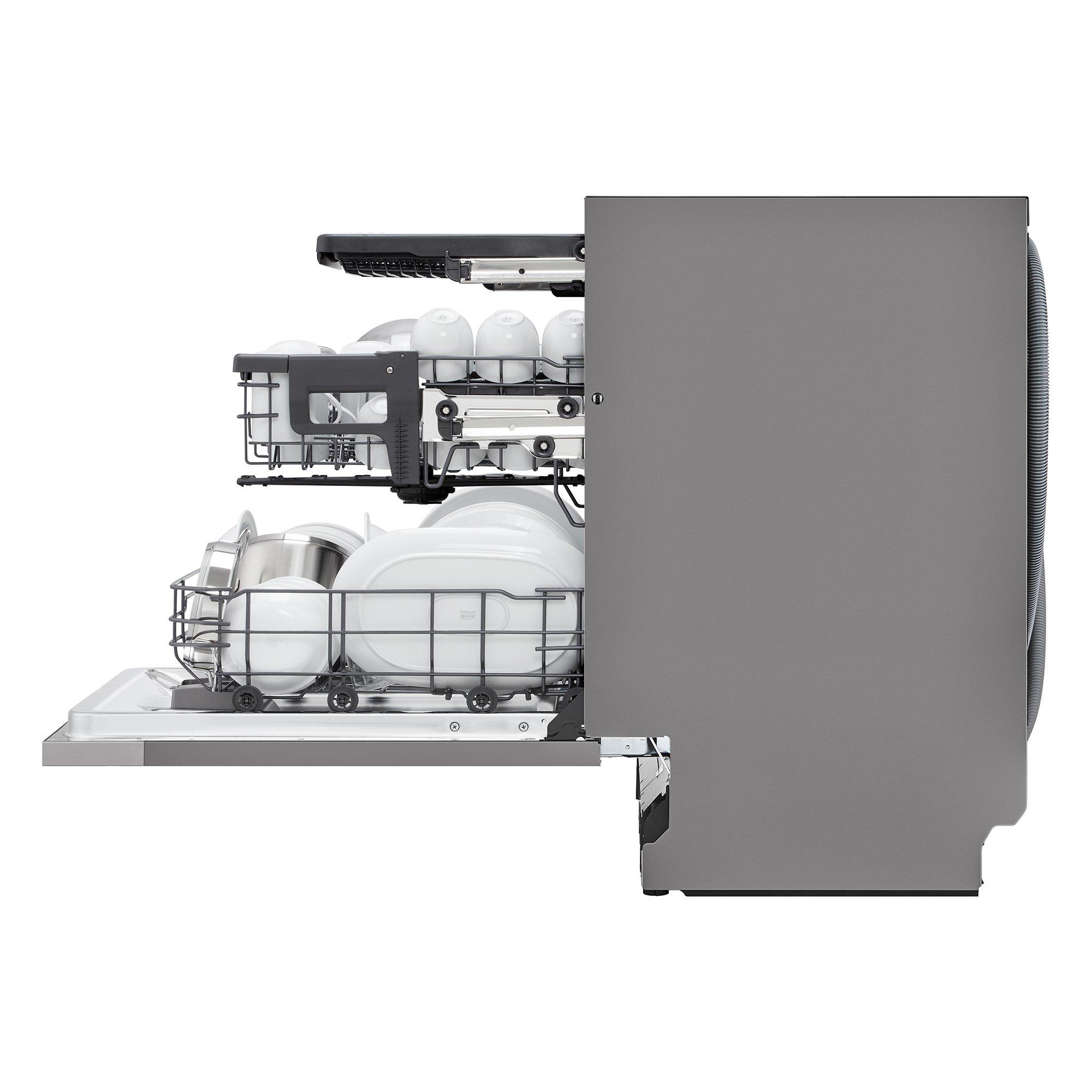 Grey - LG - QuadWash™ DB243TX 14 PS Full Size Dishwasher - 5