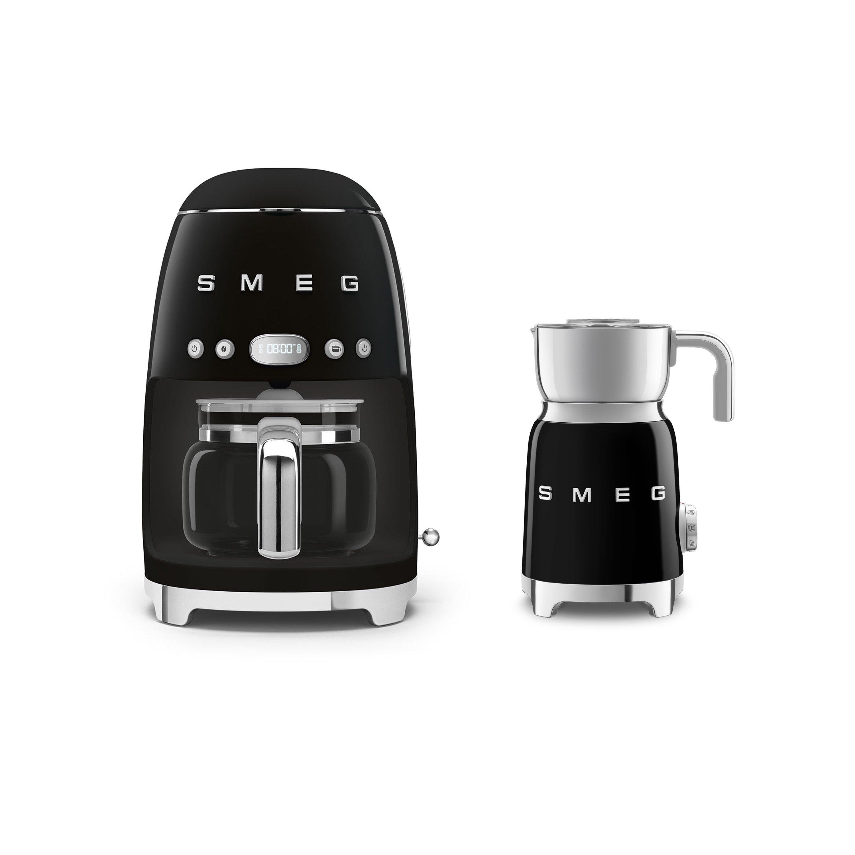 Black - Smeg - Retro Kitchen Set 1.4L Drip Coffee Machine and In - 1
