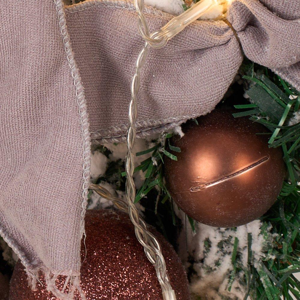 Grey - LIFE IDEAS - Christmas Wreath with LED String Lights - 3