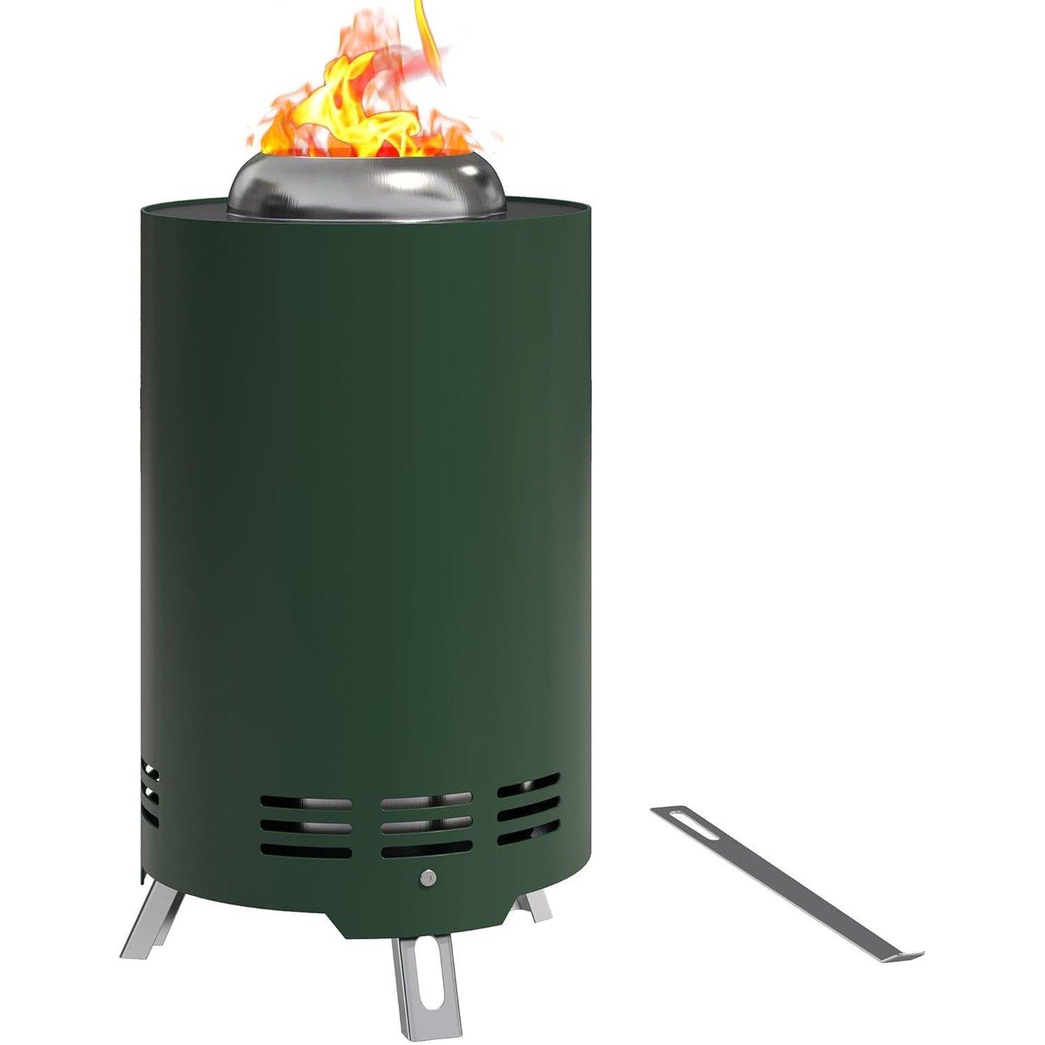 Grey - Outsunny - Smokeless 16x16cm Stainless Portable Firepit - 1