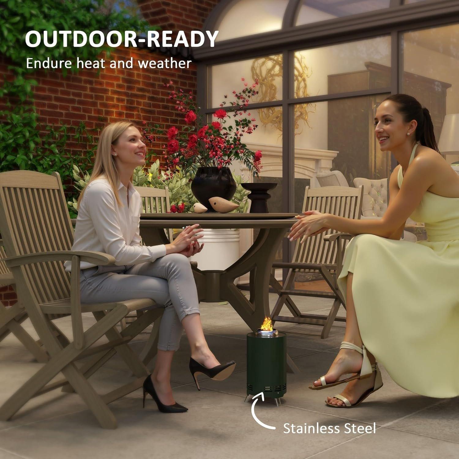 Grey - Outsunny - Smokeless 16x16cm Stainless Portable Firepit - 6