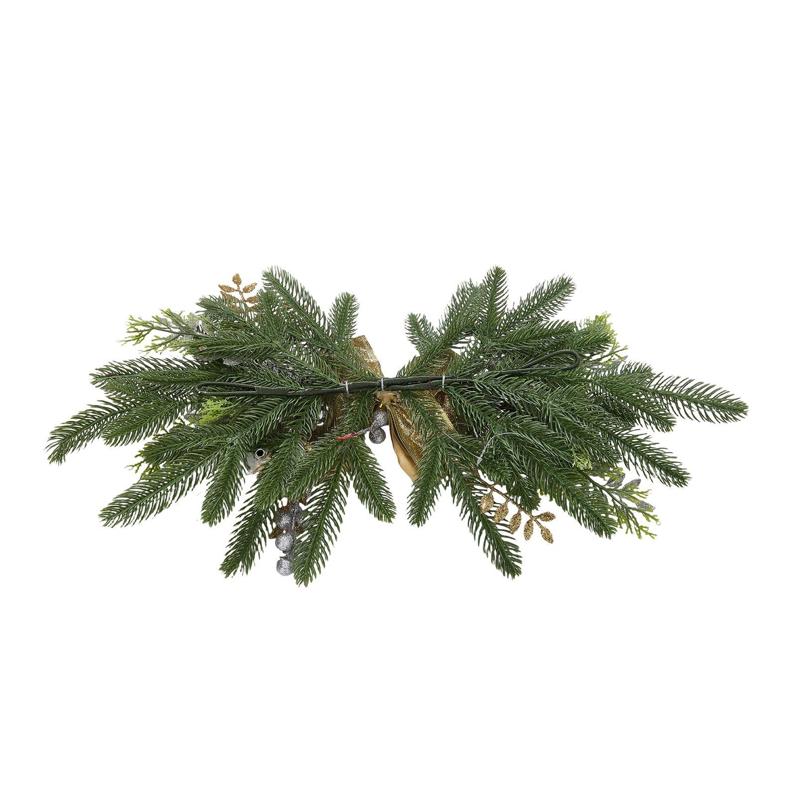 Gold - LIFE IDEAS - Christmas Wall Hanging Decoration Swag - 4