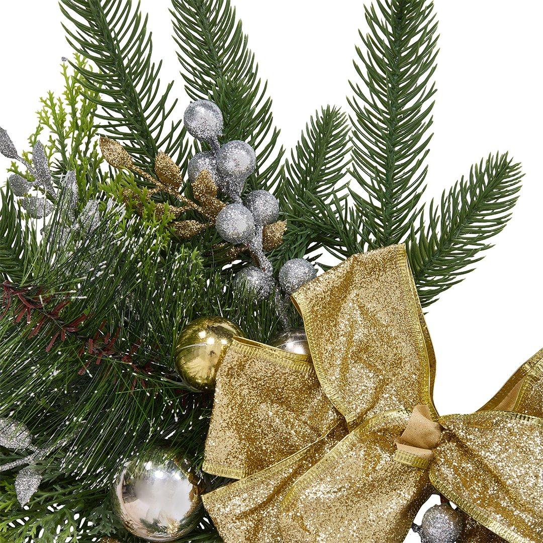 Gold - LIFE IDEAS - Christmas Wall Hanging Decoration Swag - 5