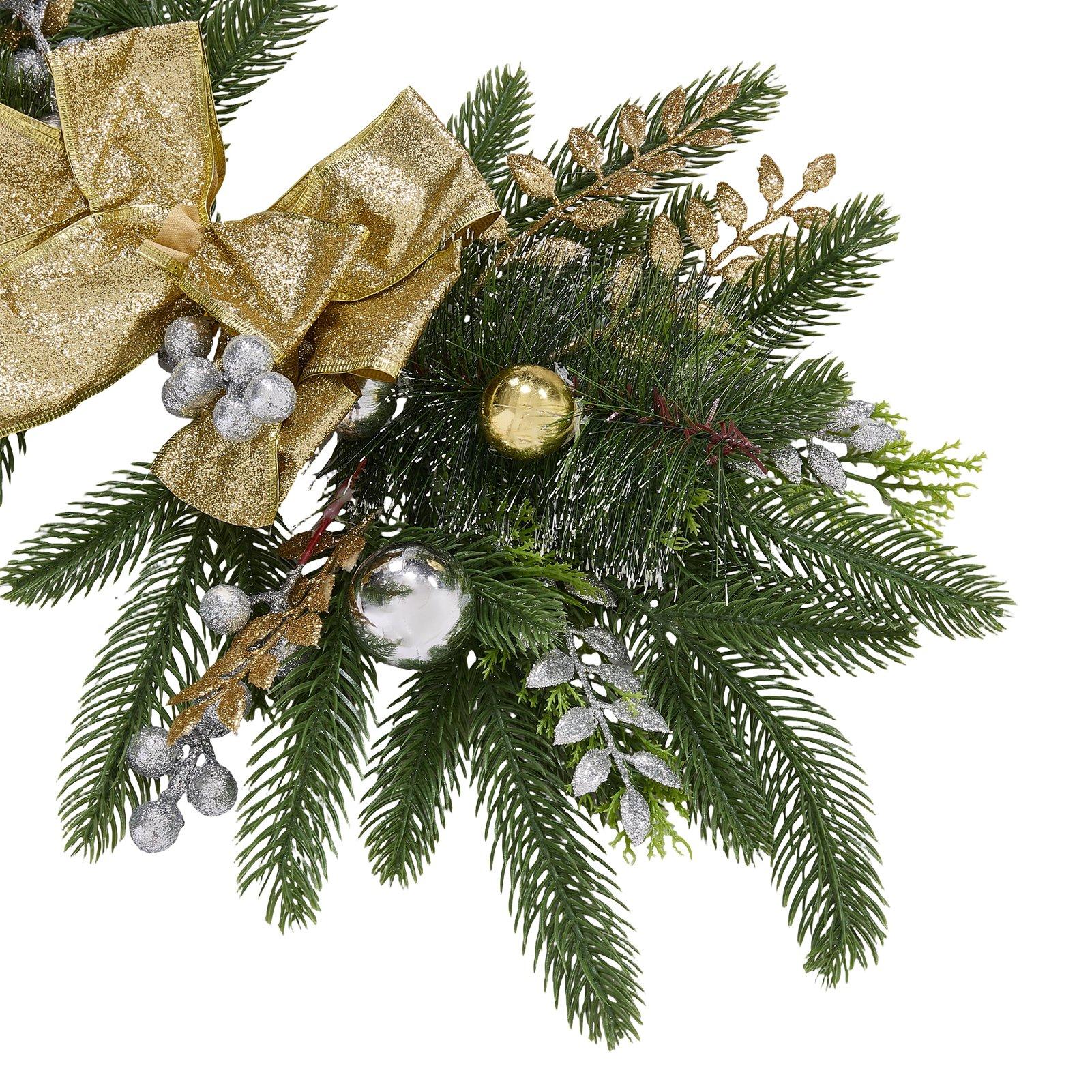 Gold - LIFE IDEAS - Christmas Wall Hanging Decoration Swag - 6
