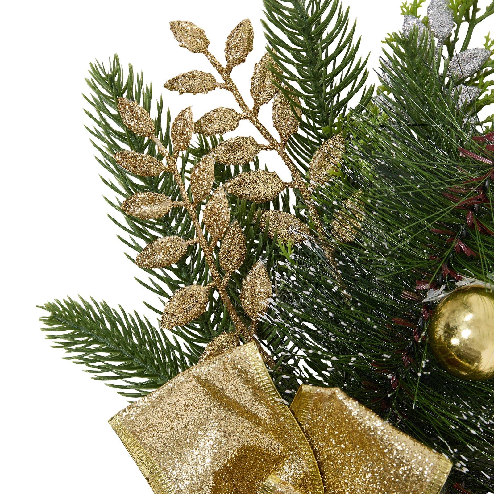 Gold - LIFE IDEAS - Christmas Wall Hanging Decoration Swag - 7