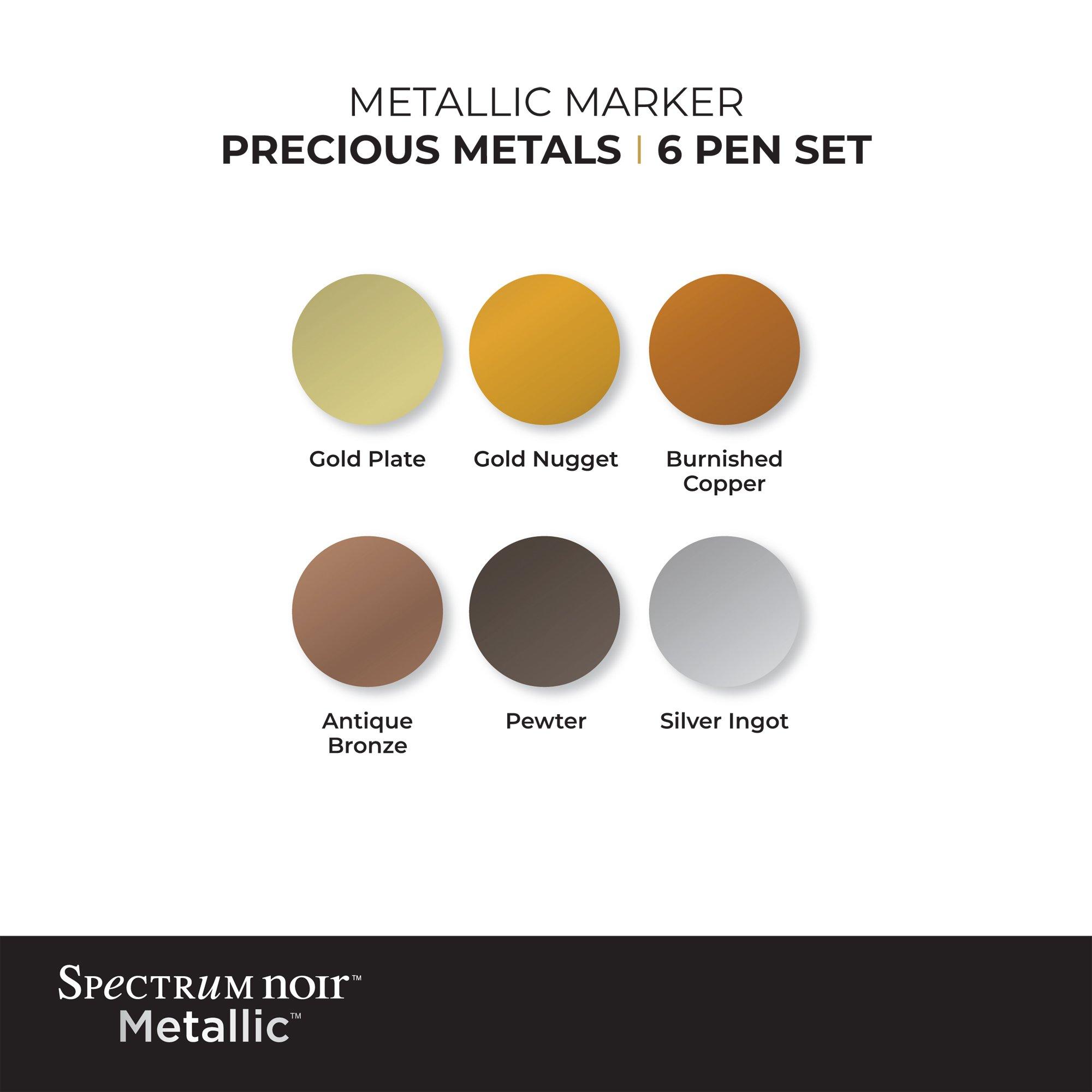 Multi - Crafters Companion - Metallic Markers by Spectrum Noir (6pk) - Precious - 3