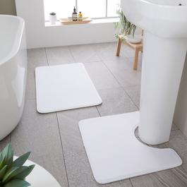 Catherine Lansfield Anti-Bacterial Memory Foam Bath & Pedestal Mat Set