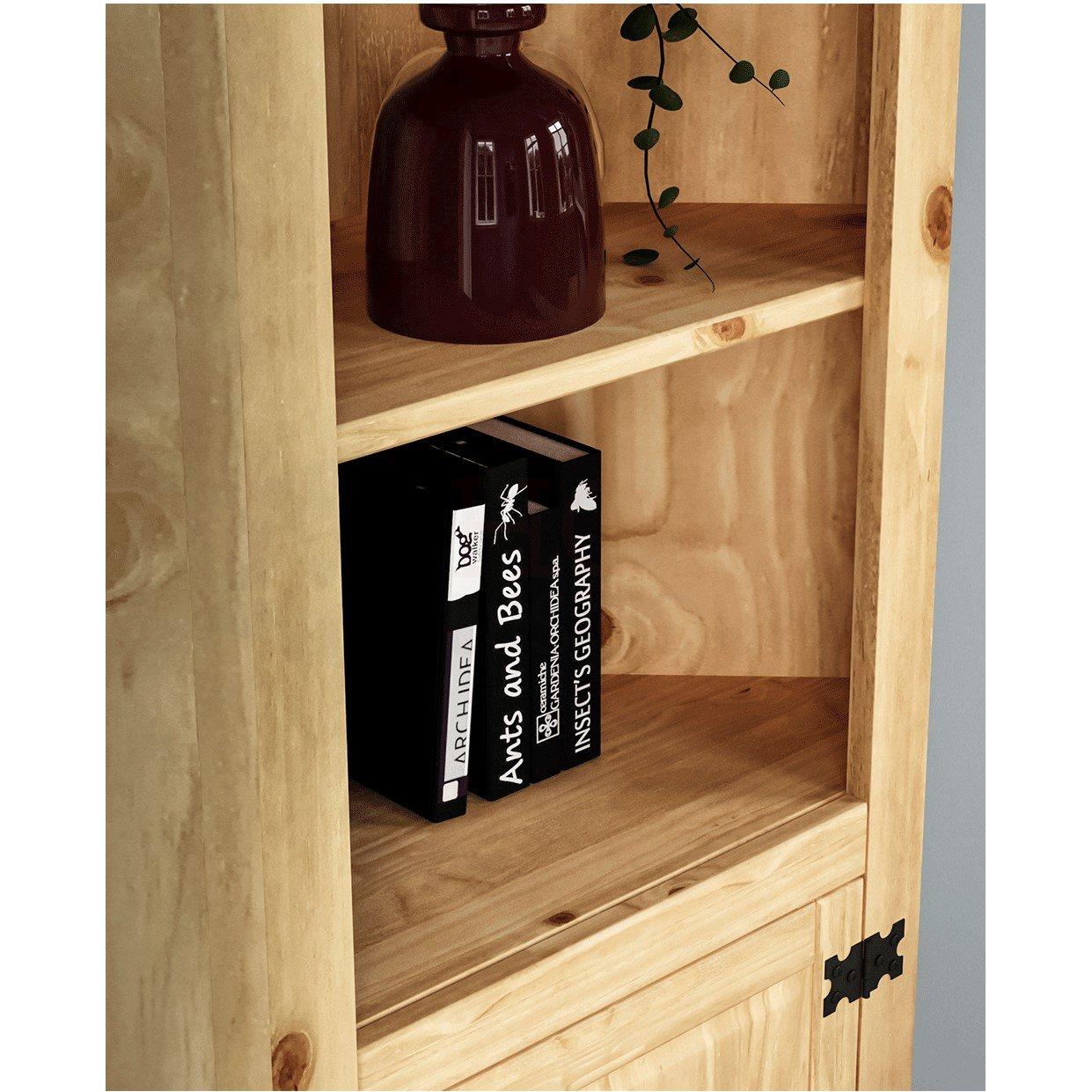 Pine - Lassic - Vida Designs Corona 1 Door Corner Bookcase - 4