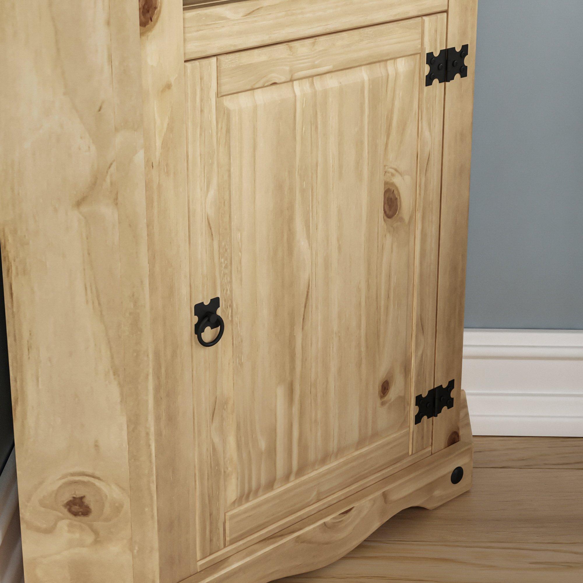 Pine - Lassic - Vida Designs Corona 1 Door Corner Bookcase - 5