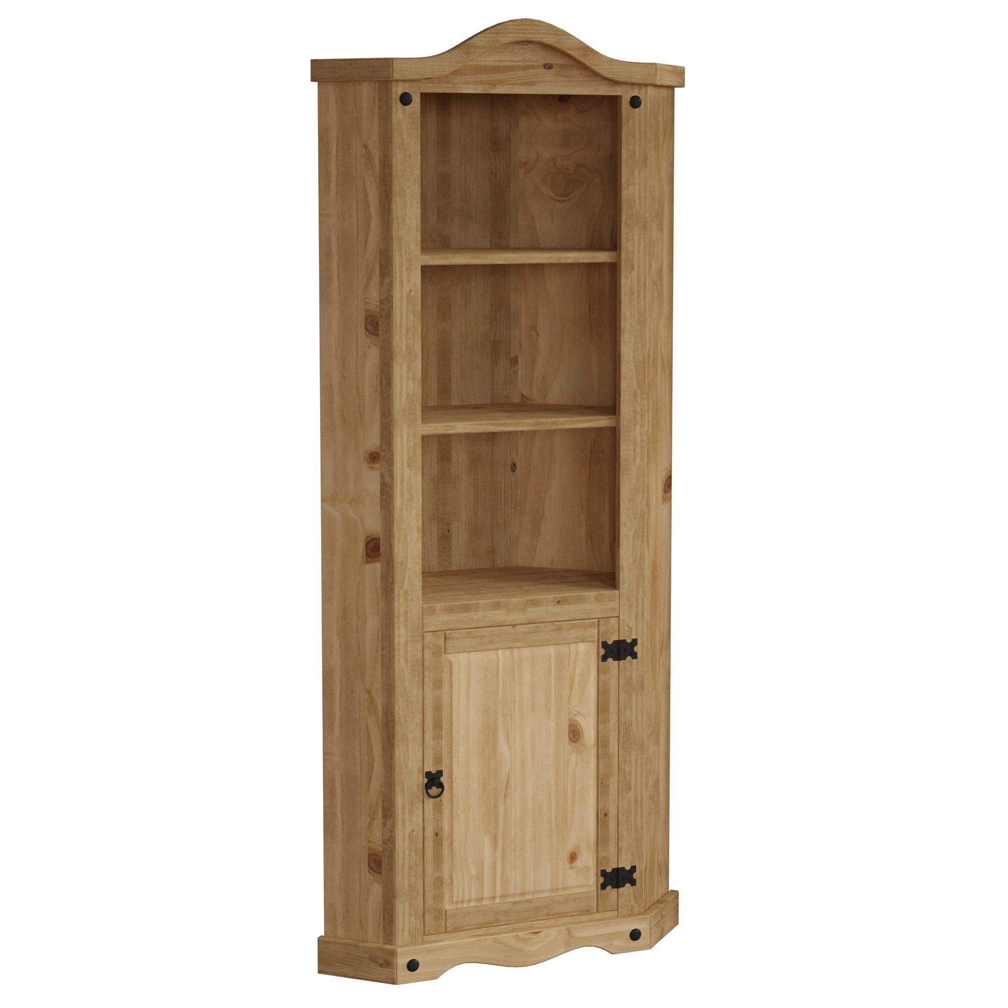 Pine - Lassic - Vida Designs Corona 1 Door Corner Bookcase - 7